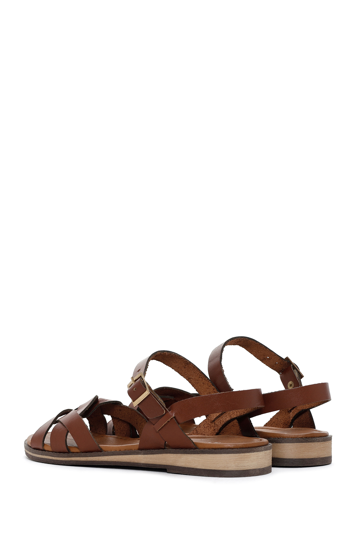 Derimod-Women's Brown Leather Bodrum Sandals 25Sfd 332118 6