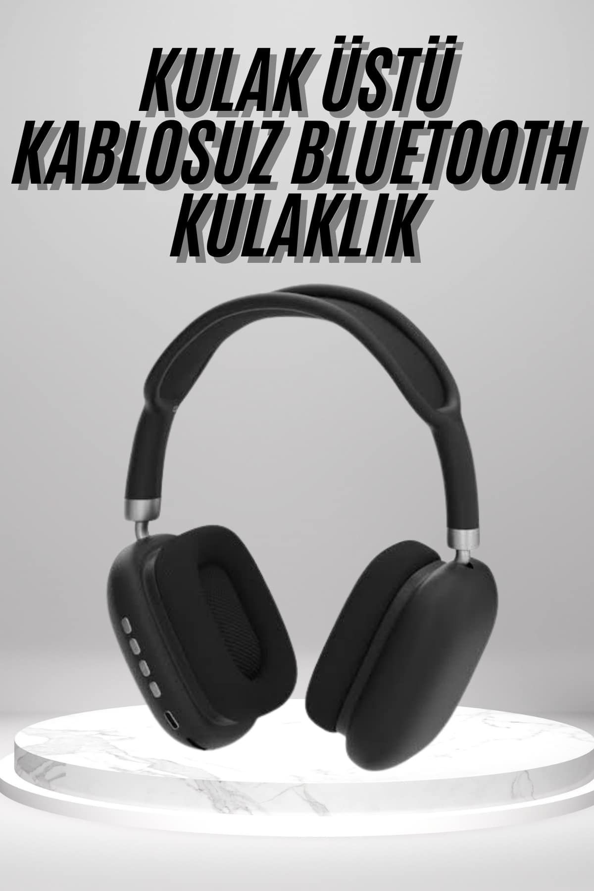 teknodayım Kulak Üstü Kablosuz Bluetooth Kulaklık Yumuşak Süngerli SD Kart Girişli