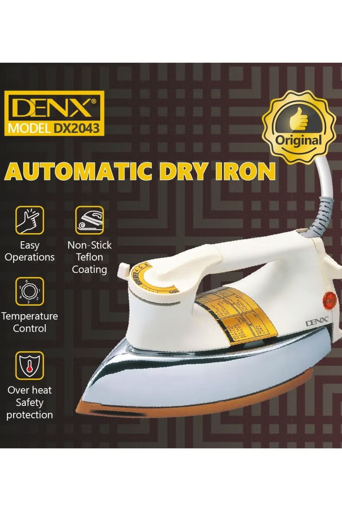 Denx-An automatic iron with an advanced safety system and various temperature settings 5
