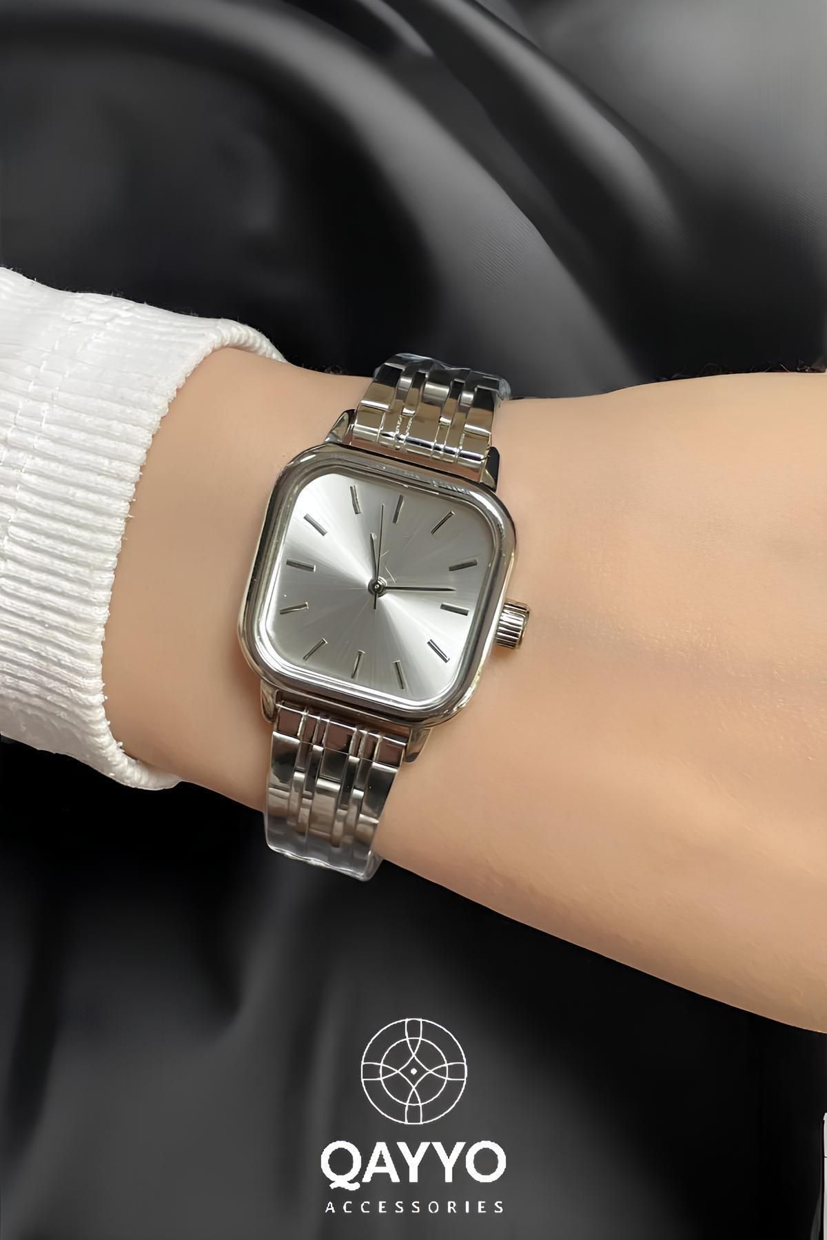 QAYYO-Retro Square Dial Minimal Watch 4
