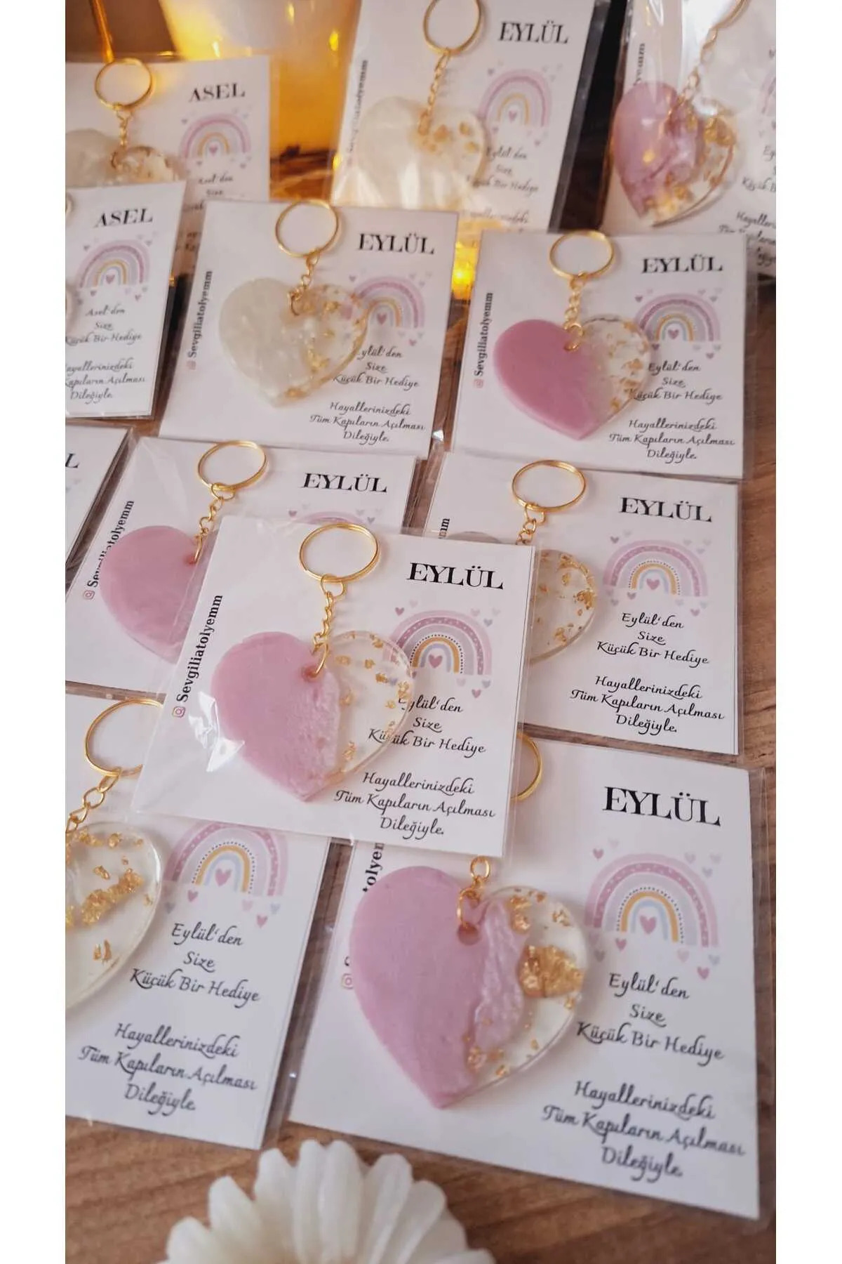 sevgiliatolyemm mutluluk getirmesi dileğiyle Gökkuşağı-kartlı Anahtarlık 5 Adet Babyshower Doğum Günü Bebek Hediyelikleri fotoğrafı 5 (önizleme)