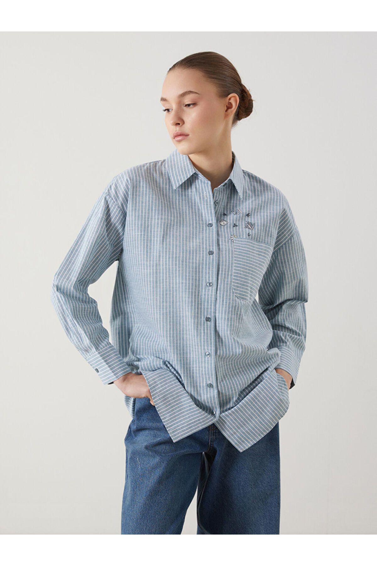 LC Waikiki Yeni Sezon Cicekli Oversize Kadin Gomlek Tunik - S5GE83Z8