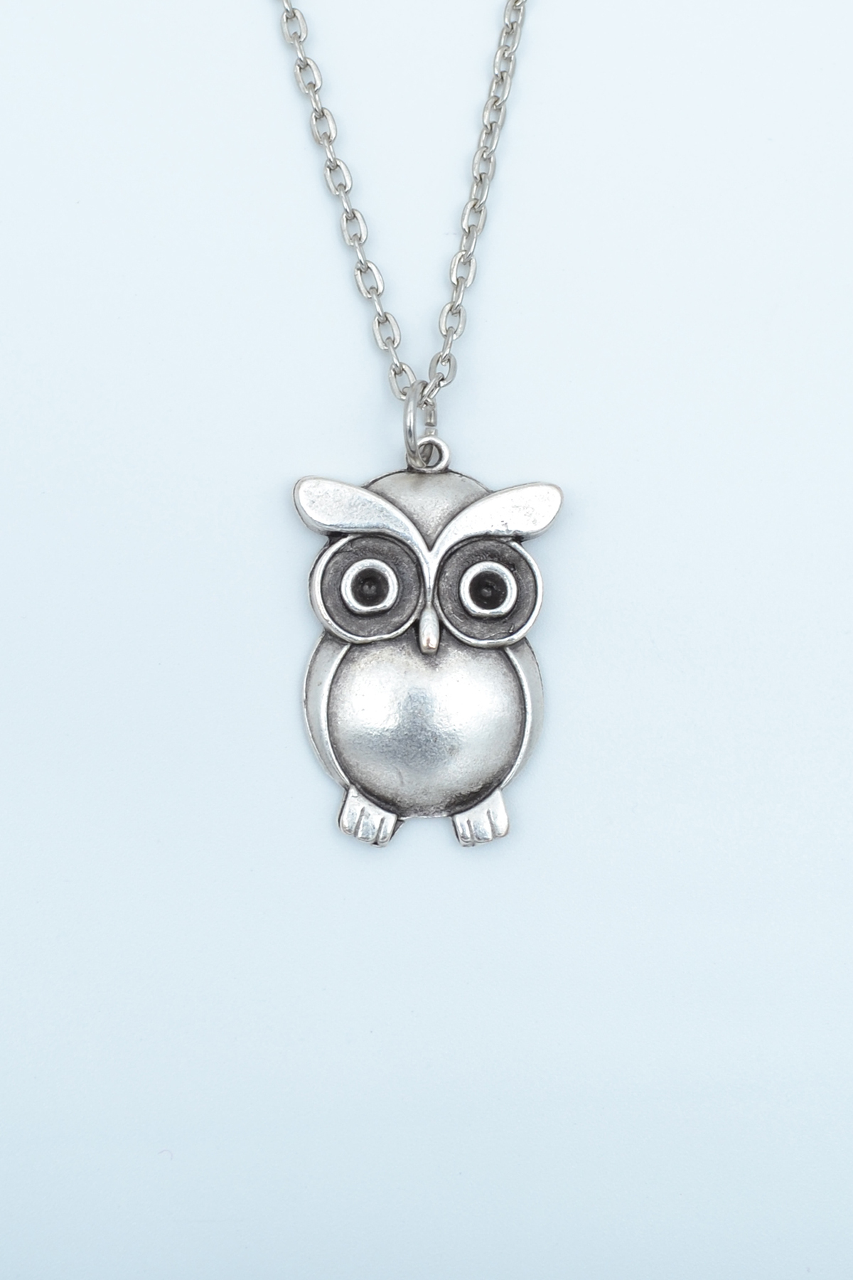 Owl Silver Plated Flat Chain Necklace