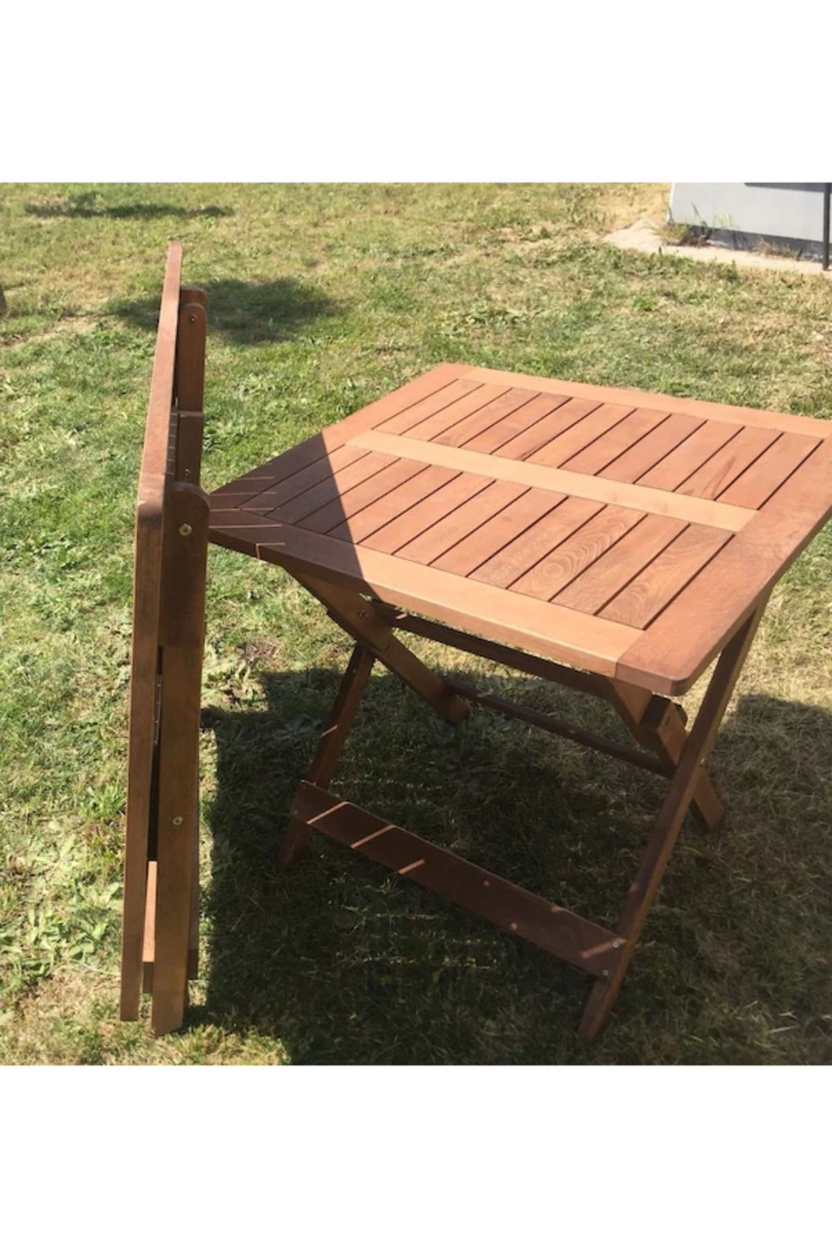 EFE GARDEN Katlanır Ahşap Bahçe Masası 75*75 cm