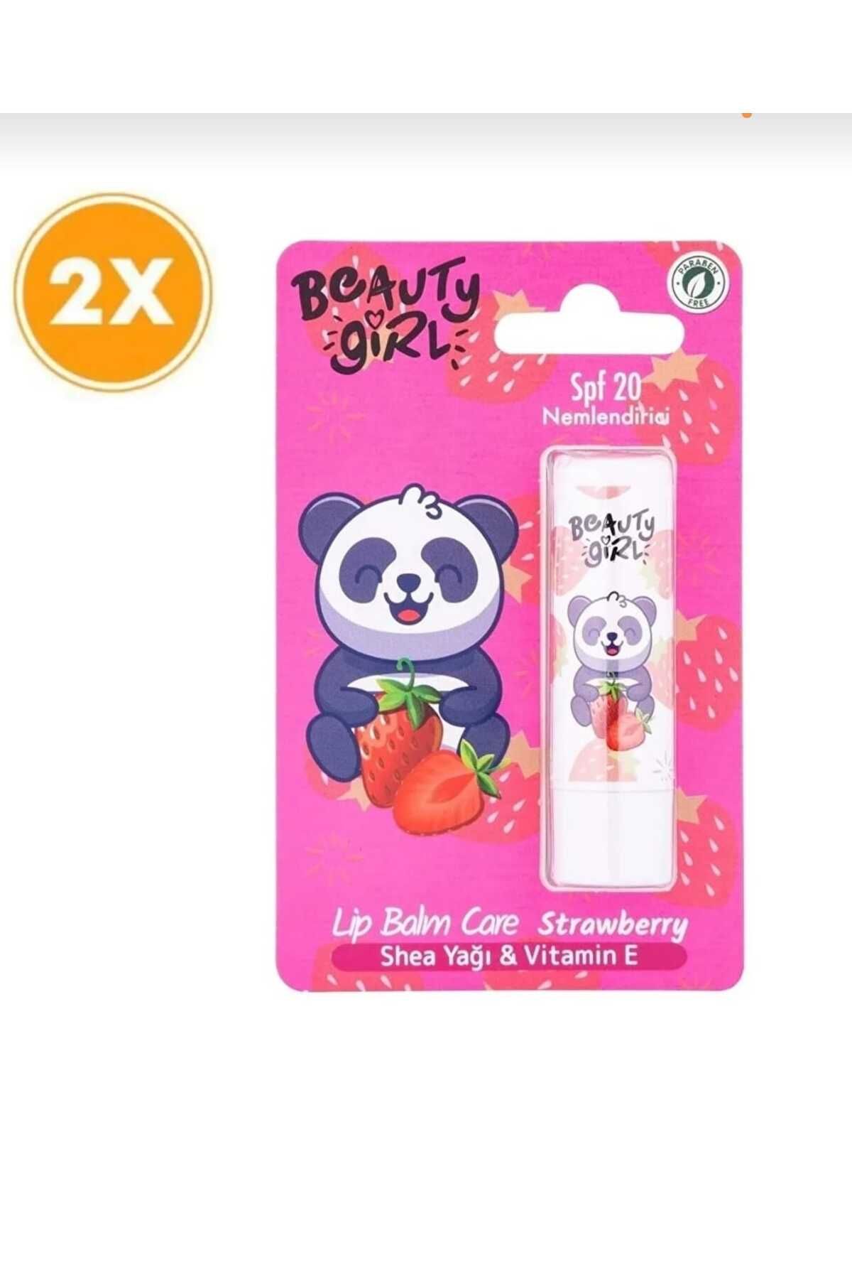 beauty girl Çilek Lip Balm Dudak Nemlendiricisi 5 Gr X2