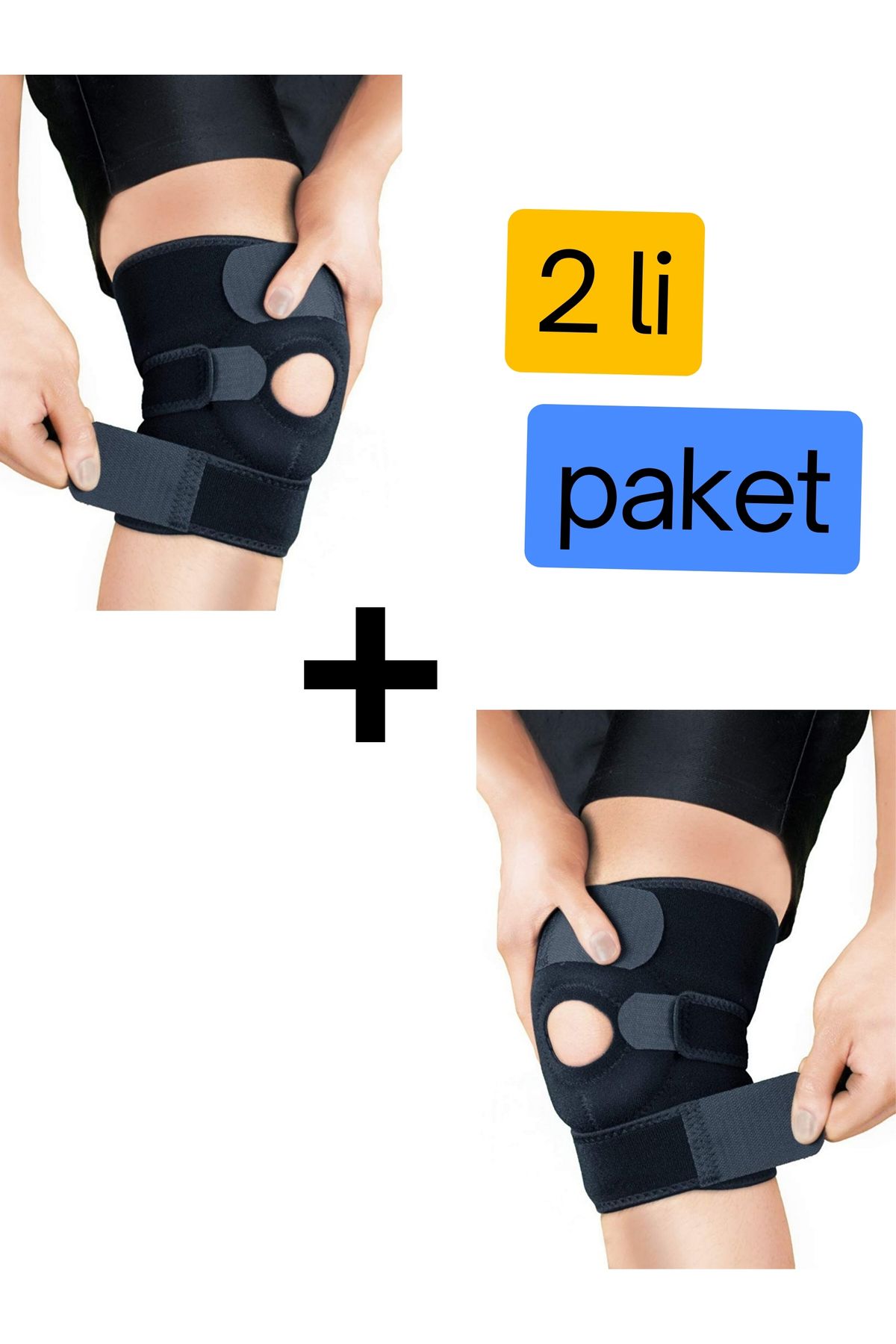 ARTUAL Siyah Unisex Patella Neopren Dizlik Voleybolcu Dizlik 2 li Paket
