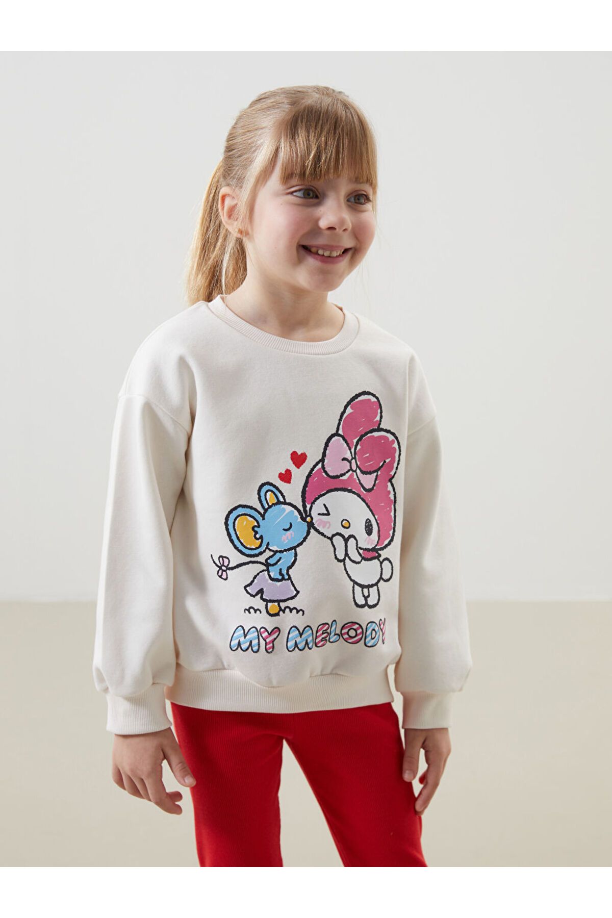 LC Waikiki Lcw Dziecięca Gruba Bluza Z Nadrukiem Hello Kitty Dla Dziewczynek Kobieta - 9–12 months