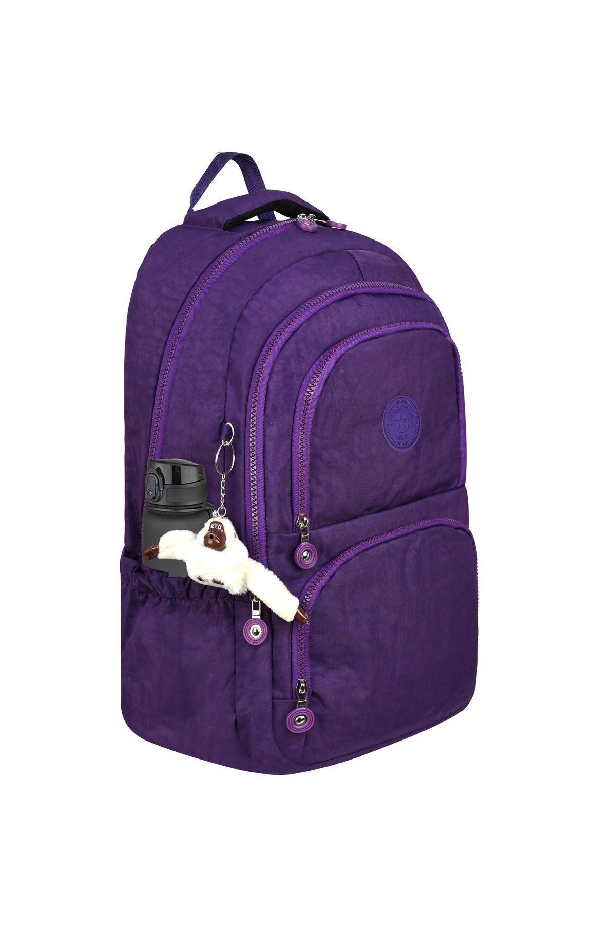 Kingston Hill-Rucsac ușor din țesătură Crinkle - Potrivit pentru școală/utilizare zilnică, impermeabil, cu mai multe compartimente 4