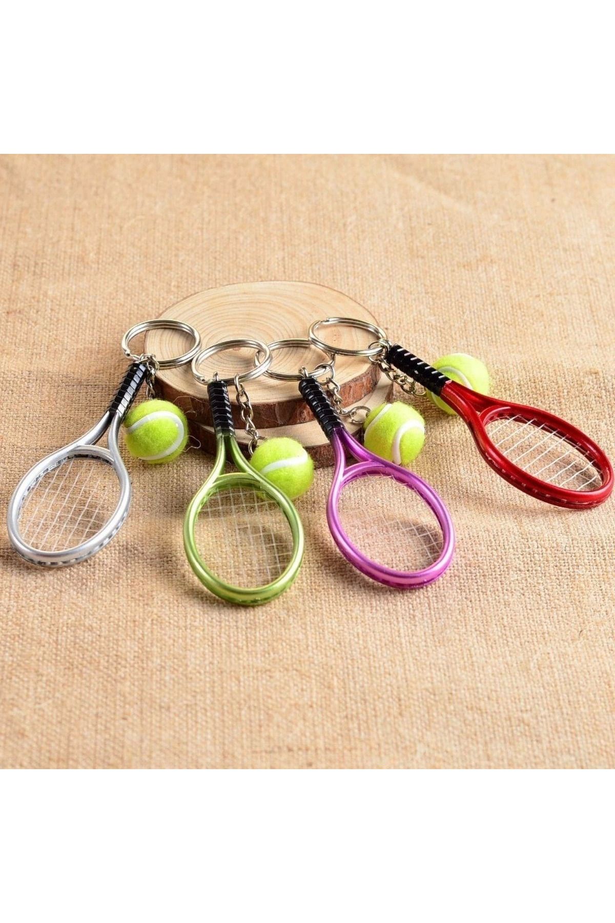 costurera-Stylish Keychain Pendant Bag Ornament Tennis Keychain with Realistic Tennis Racket Design (4767) 5