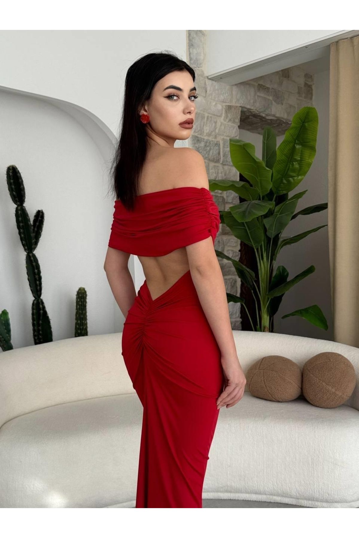 moda wanilia Athena Sırt DekolteliElbise