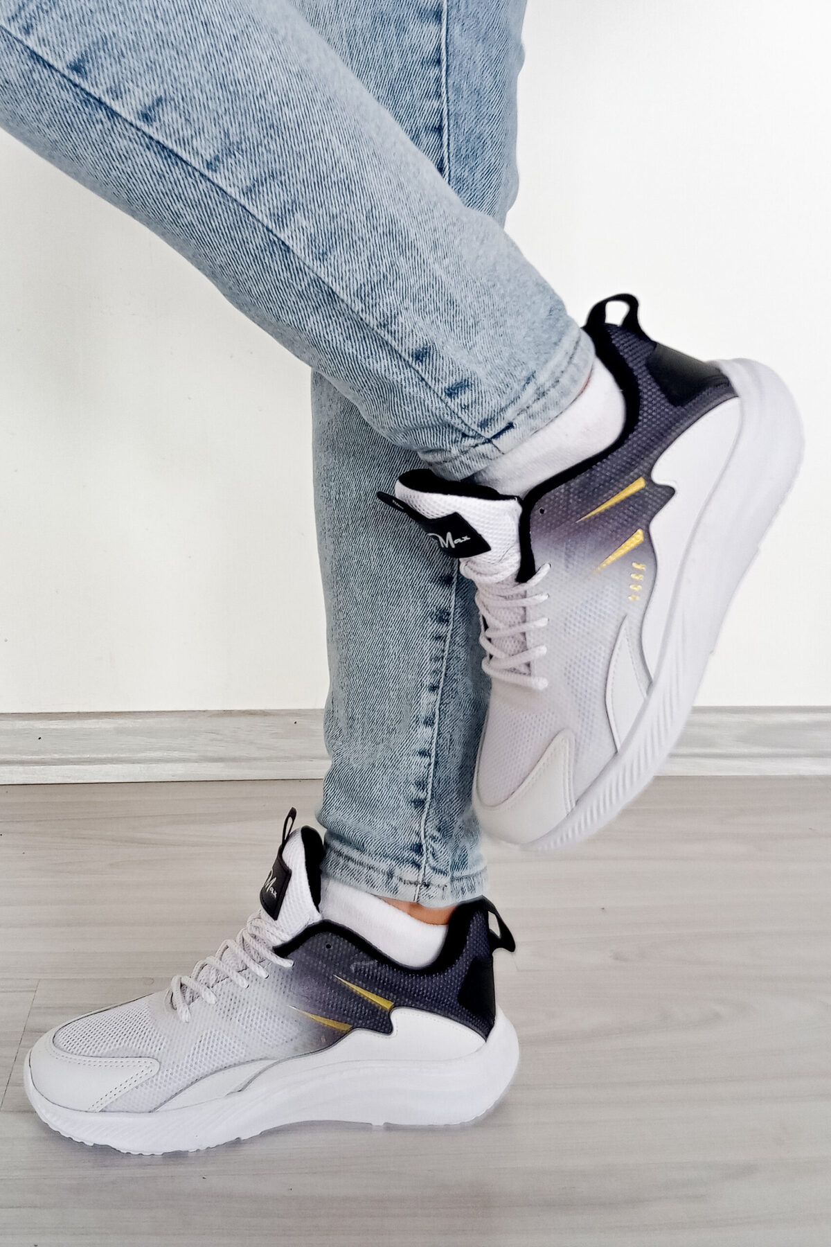 Ayakkabı Durağı Siyah Beyaz Günlük Spor Ayakkabı Sneaker 350