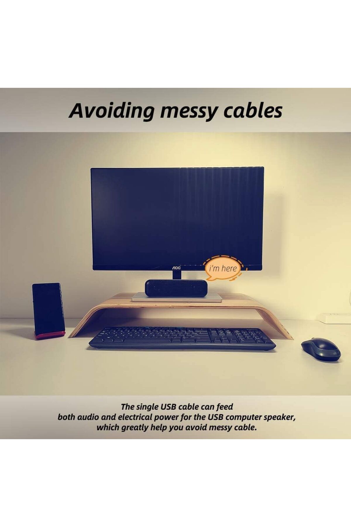 COOYA-USB Powered Computer Speaker, Mini Stereo Wired Desktop, Compatible with various devices system 4