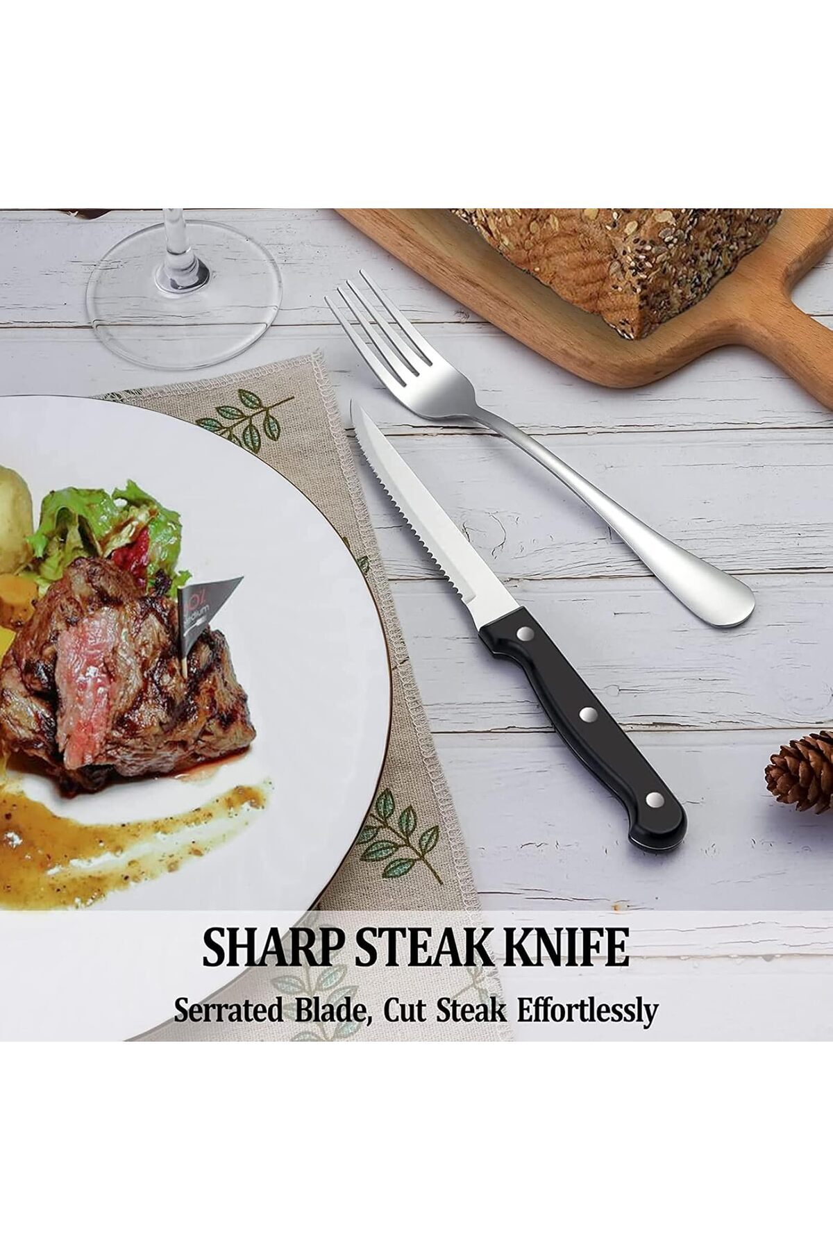 COOYA-Stainless Steel Flatware Set, 24 Pcs, Mirror Polished Cutlery Set, Home Kitchen Eating Tableware Set 3