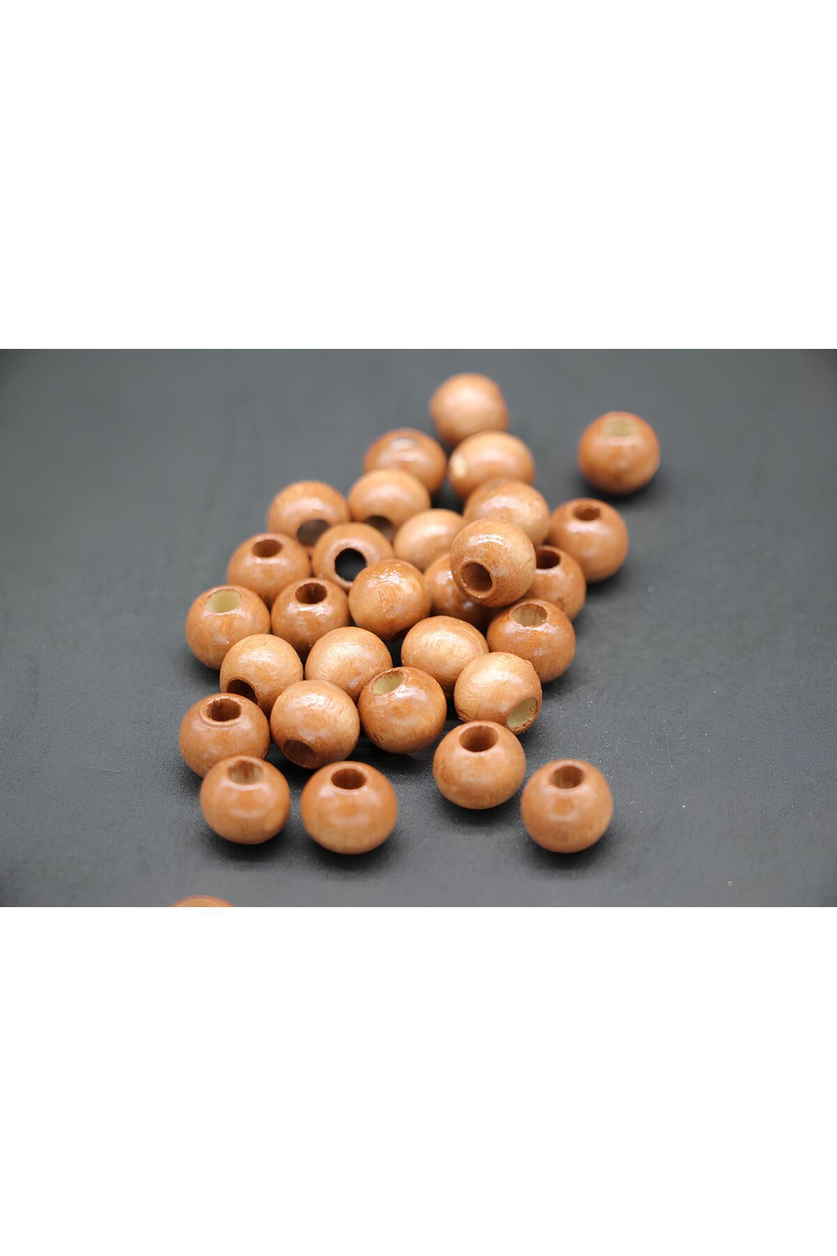 TAHAHAMAK 10mm Vernikli Ahşap Boncuk 40 Adet