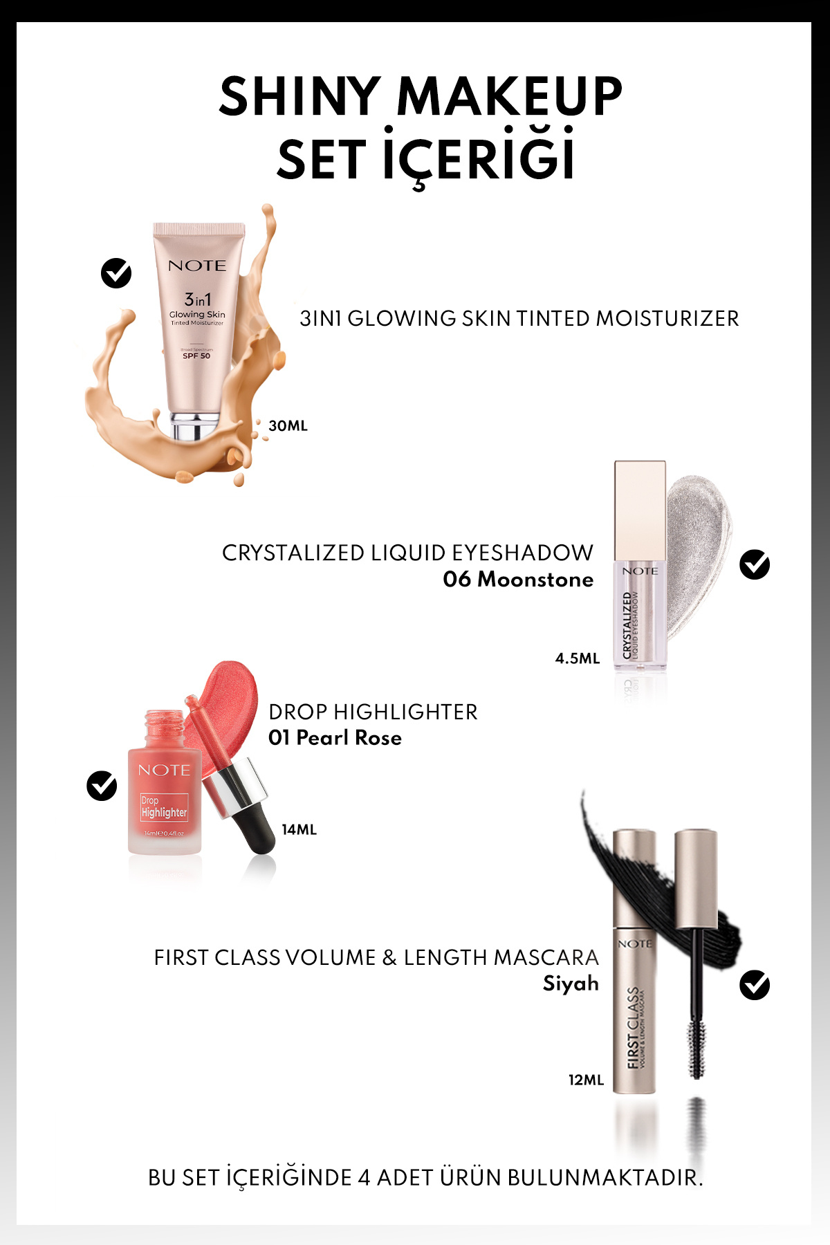 Shiny Makeup 4'lü Makyaj Seti