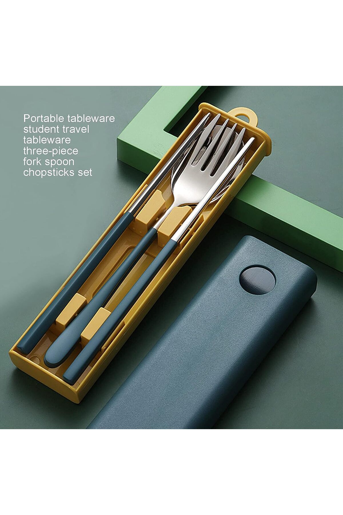 COOYA-4 Pcs Portable Cutlery Set, Travel Cutlery, Stainless Steel Flatware Set with Case 7