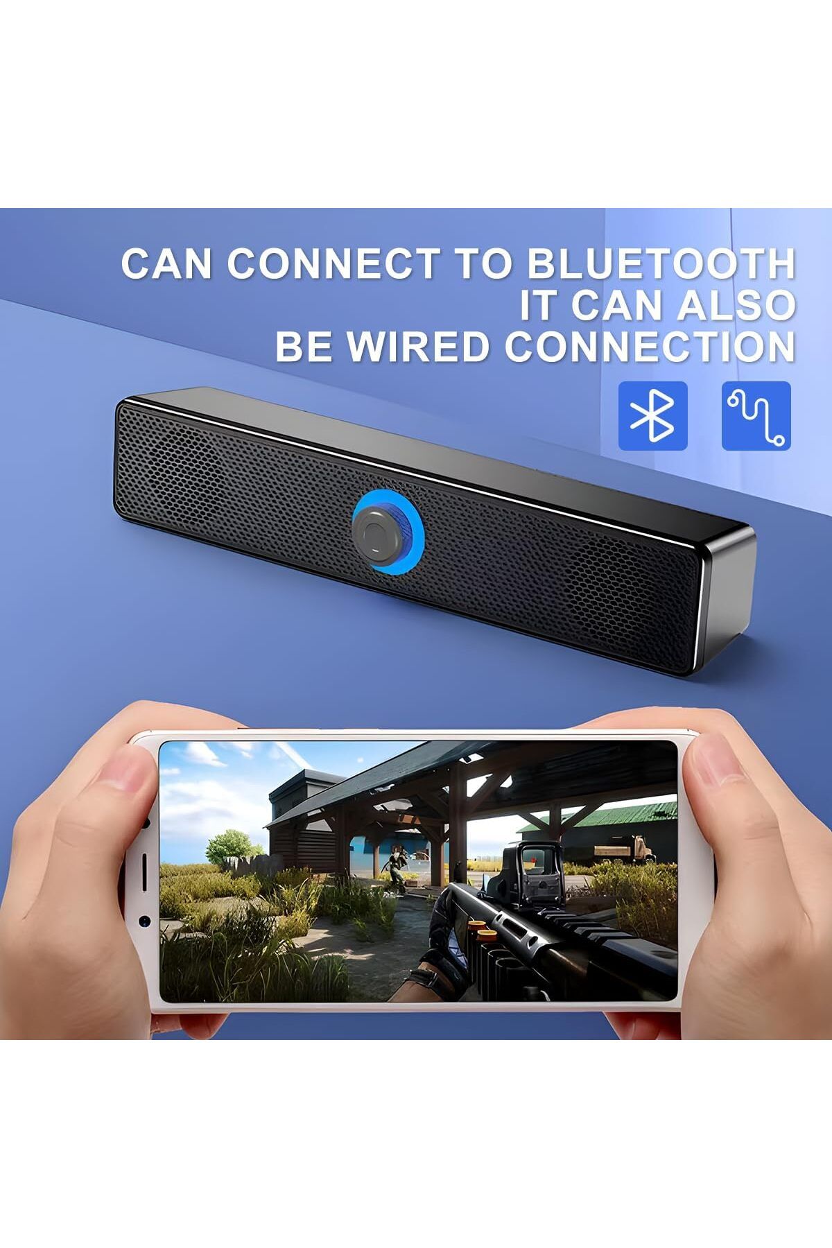 COOYA-Computer Speaker with Bluetooth and Audio System,USB Powered Sound Bar Speakers With volume knob 7