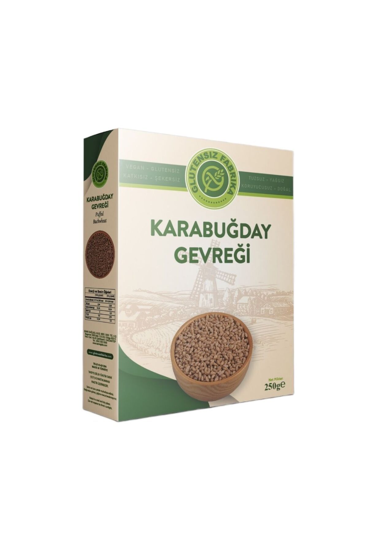 GLUTENSİZ FABRİKA Glutensiz Karabuğday Gevreği Tarçınlı 250 Gram Katkısız Doğal Sağlıklı