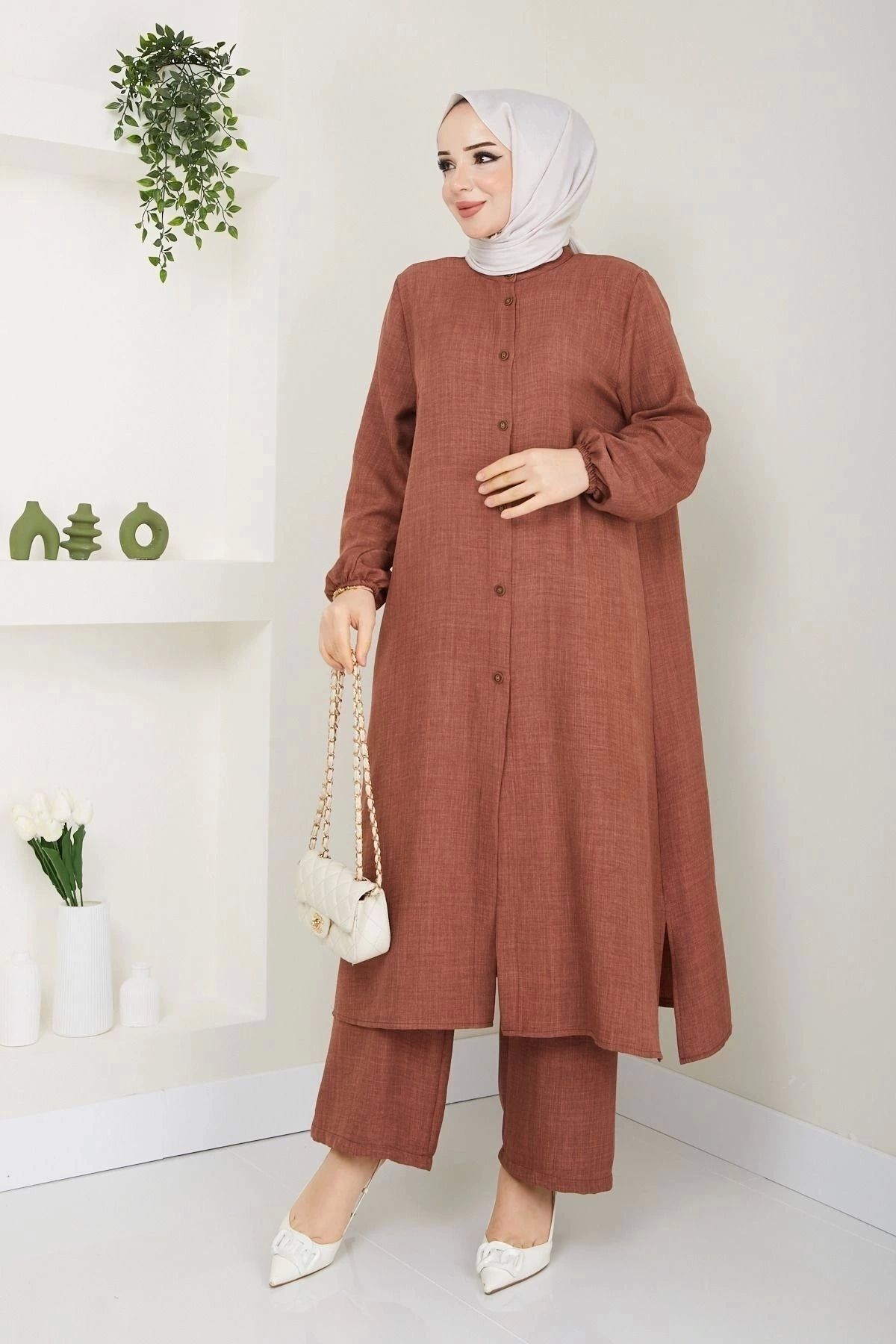 kaes giyim-Long Double Hijab Tunic Set 3