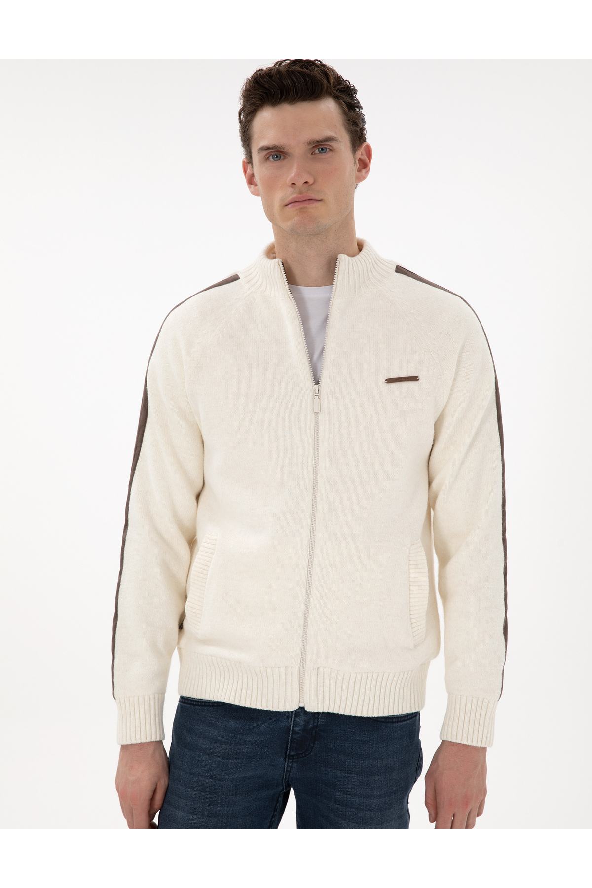 Pierre Cardin Ekru Comfort Fit Yün Karışımlı Triko Hırka 50293935-VR019 görsel 3