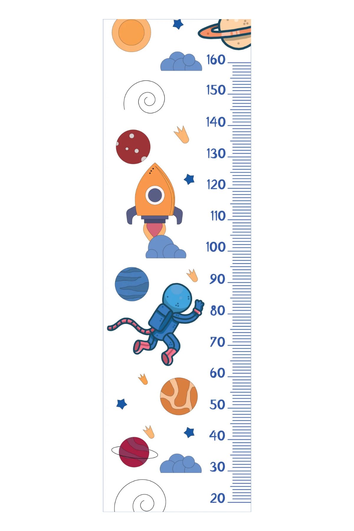 Pi Papers-Rocket and Space Themed Height Meter, Non-Marking Paper and Wall Sticker 2