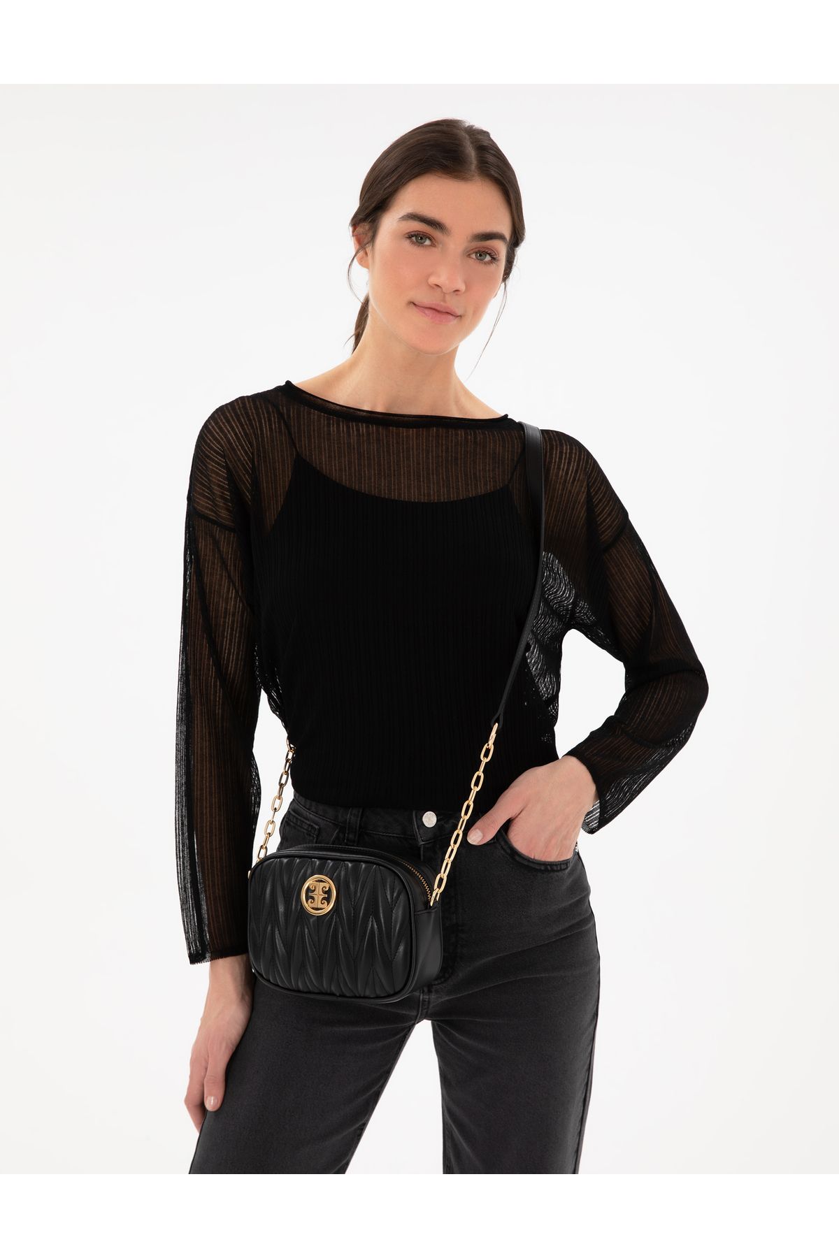 کیف کراس بادی مشکی 50305537-vr046 Pierre Cardin