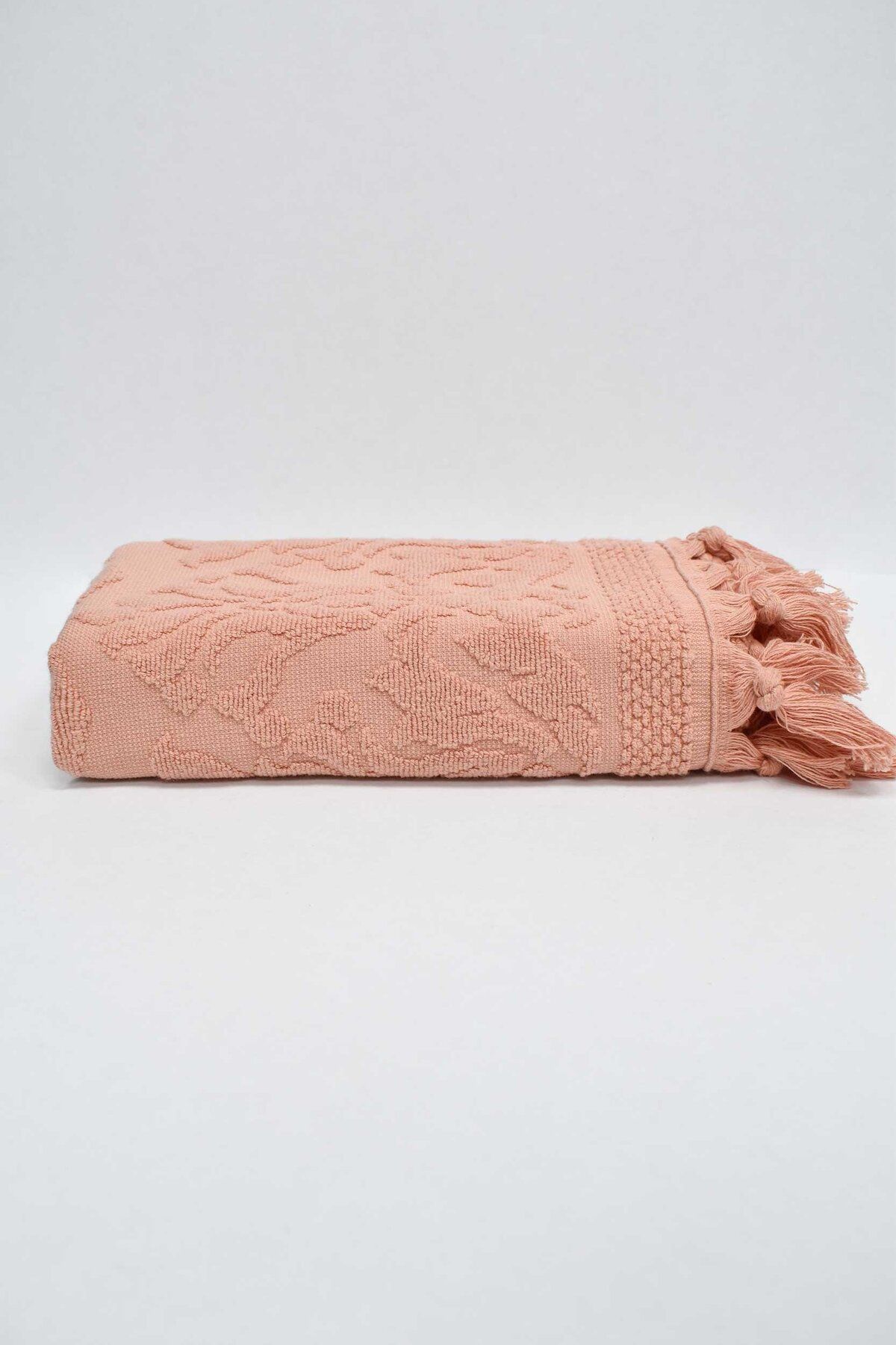 birizmoda Prosop De Mână Și Față Cu Franjuri Rita Jacquard - Caise - One Size