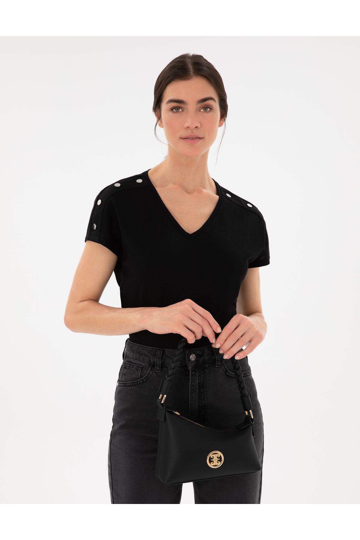 کیف شانه مشکی 50305598-VR046 Pierre Cardin
