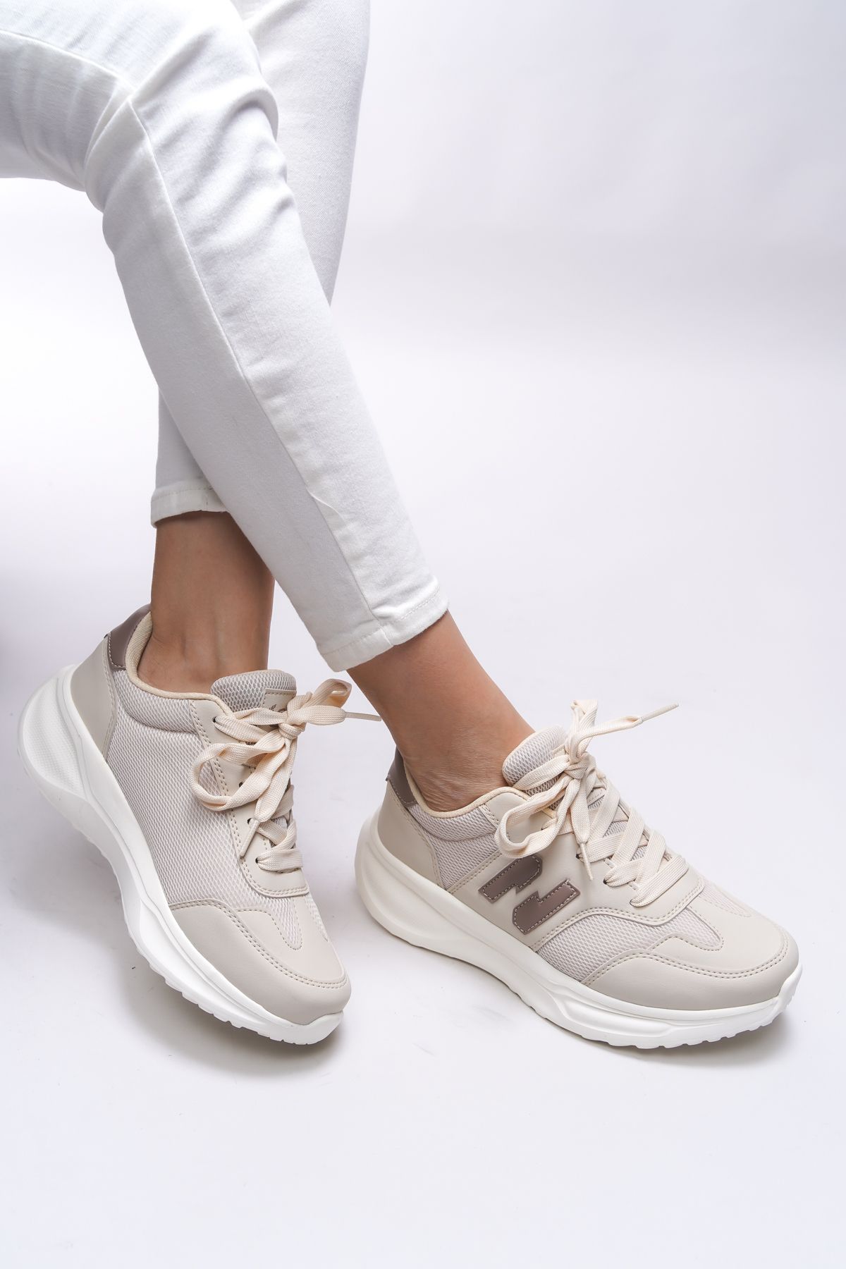 Riccon-Beige Women's Sneaker Edethaela 0012615 2