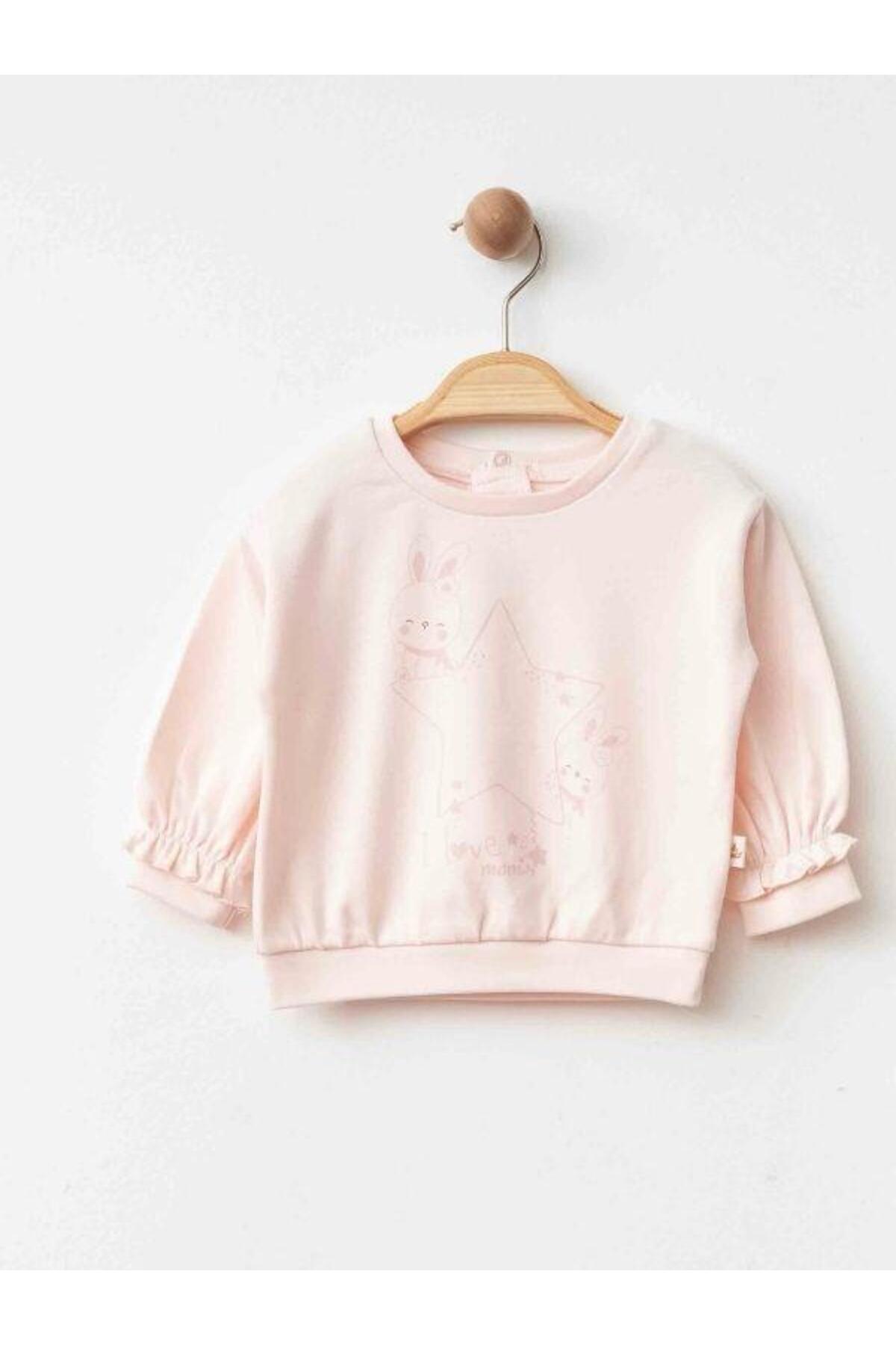 Zekids Kız Bebek Yıldız Tavşan Baskılı Organik Eşofman Takım fotoğrafı 2 (önizleme)