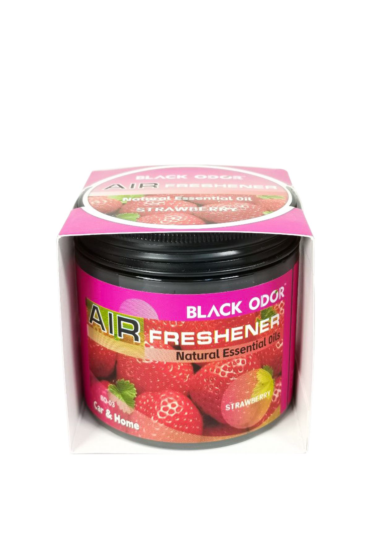 Generic-Black Odor Air Freshener with Natural Essential Oils, 180g - Ideal for Car & Home -Strawberry 7