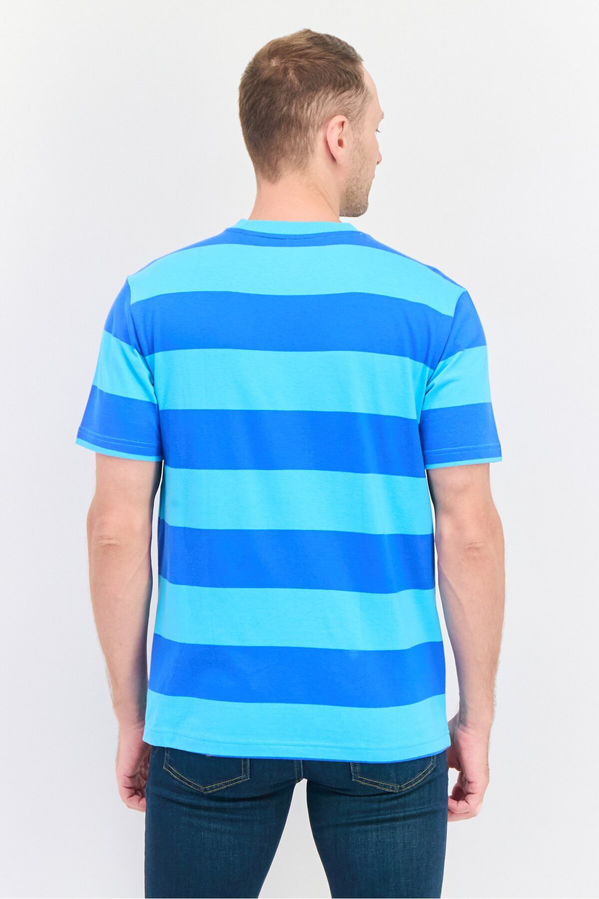 GAP-Men Classic Fit Crew Neck Short Sleeve Stripe T-Shirt, Blue 3