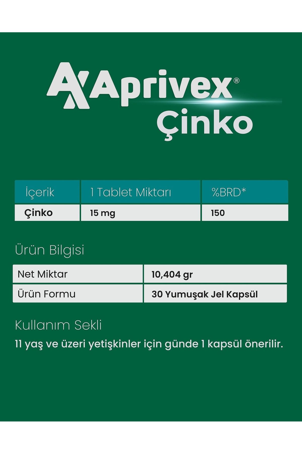Aprivex-Soft Gel Capsule Zinc 30 3