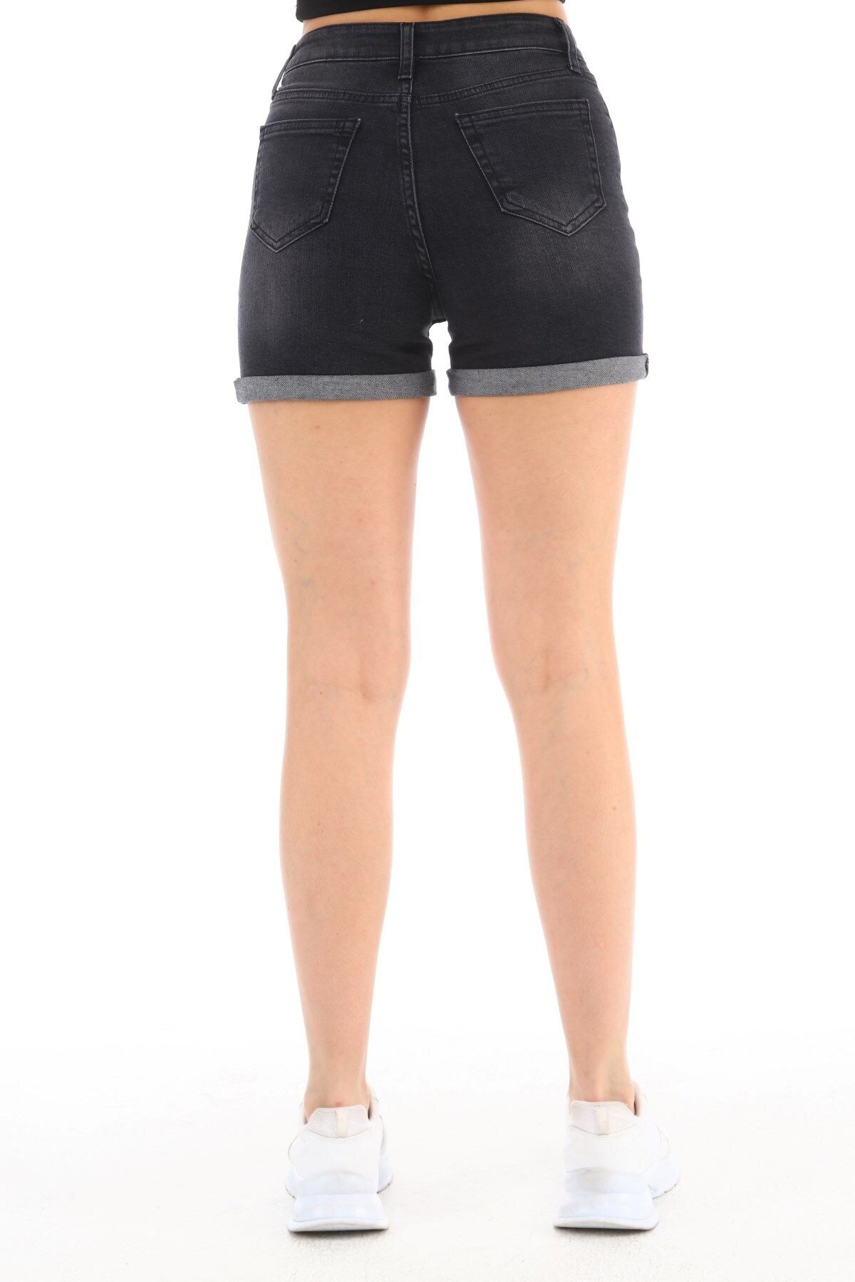CEDY DENIM-High Waist Women's Mini Jean Denim Shorts - Double Leg C604 6