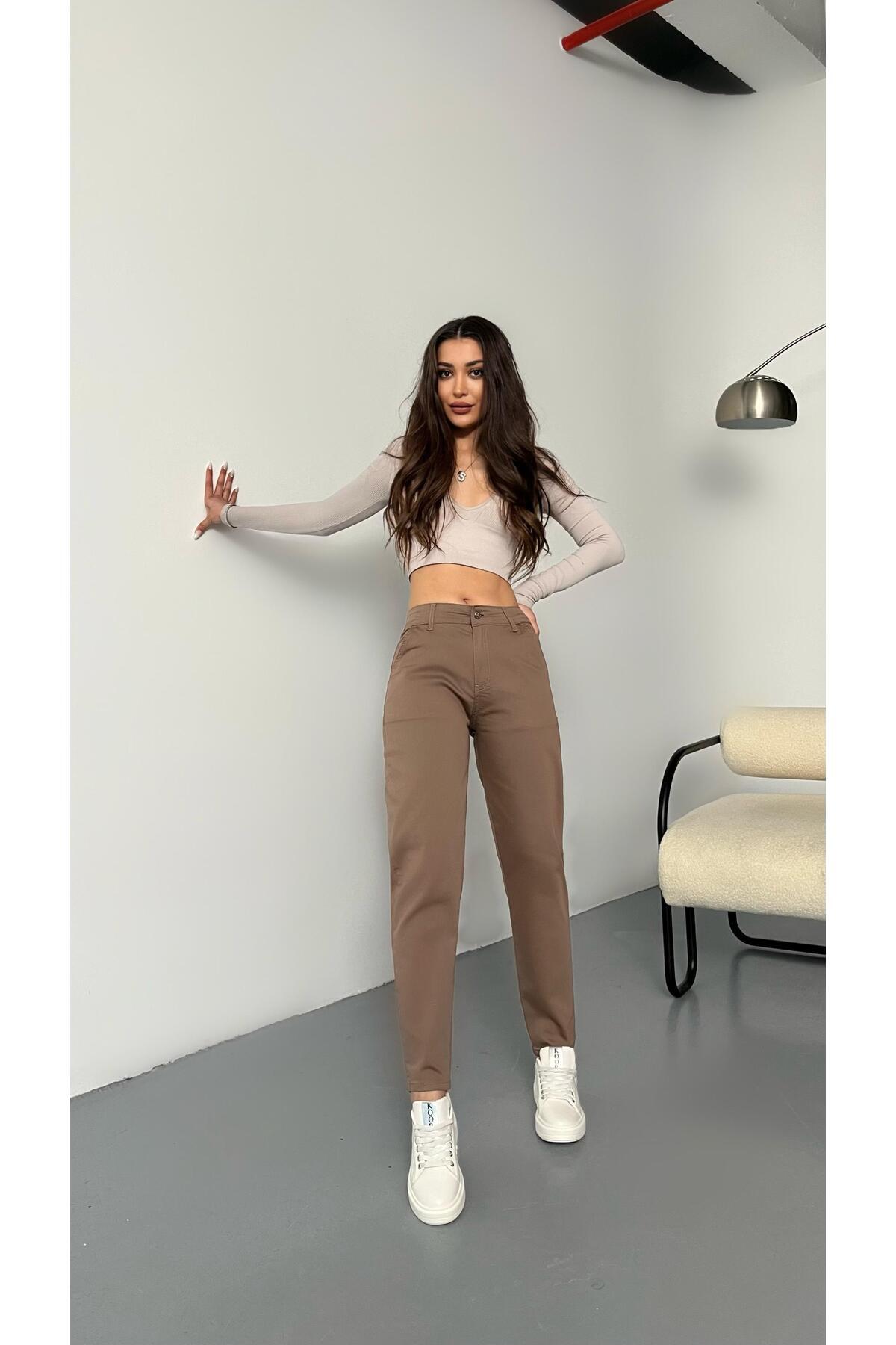 BİKELİFE-Damen-Mom-Hose aus Lycra/Stretch mit hoher Taille 6