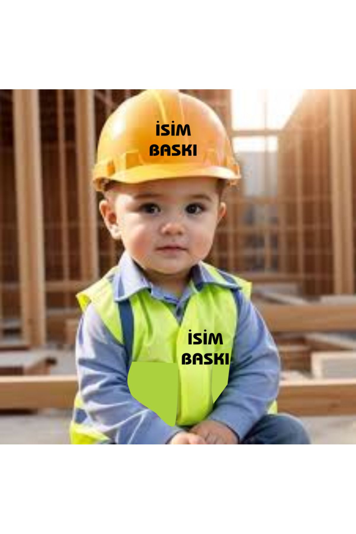 Teknik Çocuk İş Güvenlik Yeleği İş Bareti Set Olarak Gönderilmektedir