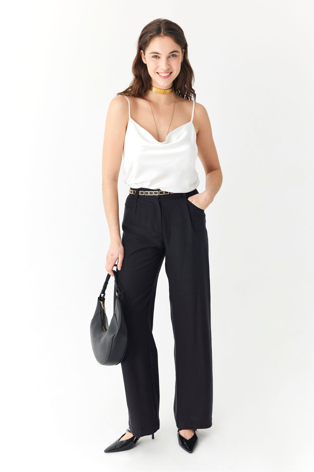 Mudo-Hanging Open Collar Bluz 3