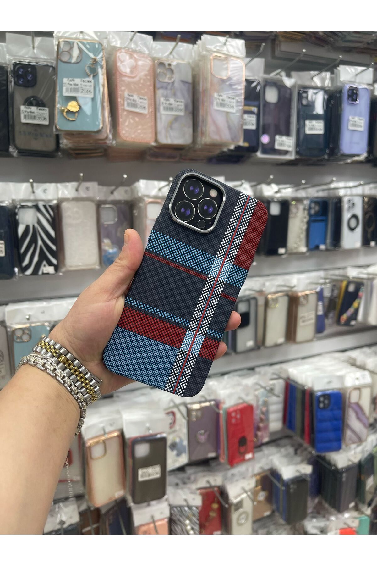 TECNOTREND Apple iphone 13 Pro Max Karbon Fiber Metal Kamera Korumalı Kılıf İnce Sert Magsafe Arka Kapak Koruma
