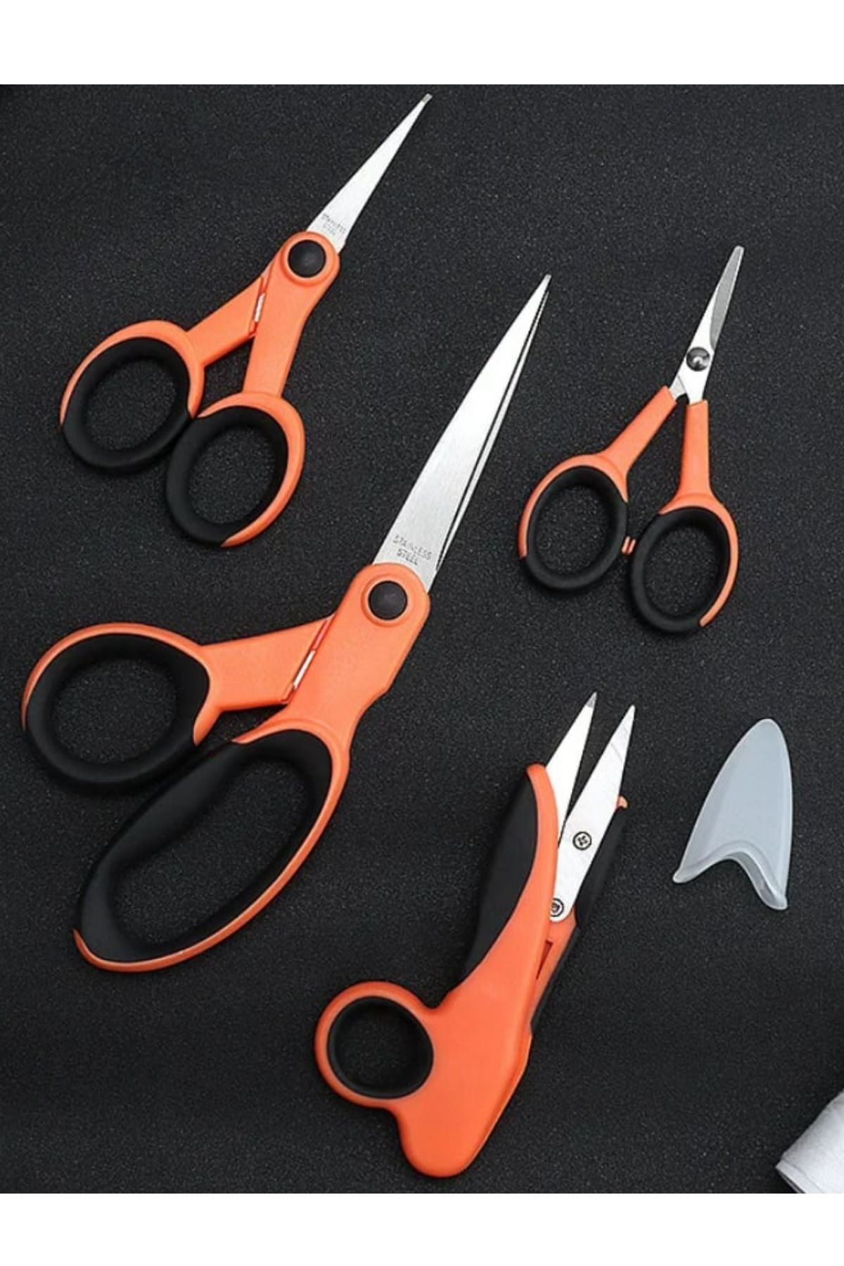 Kezban Tekstil-Kzn Set of 4 Professional Tailor Scissors - Fabric, Edge, Thread and Hobby Scissors 4