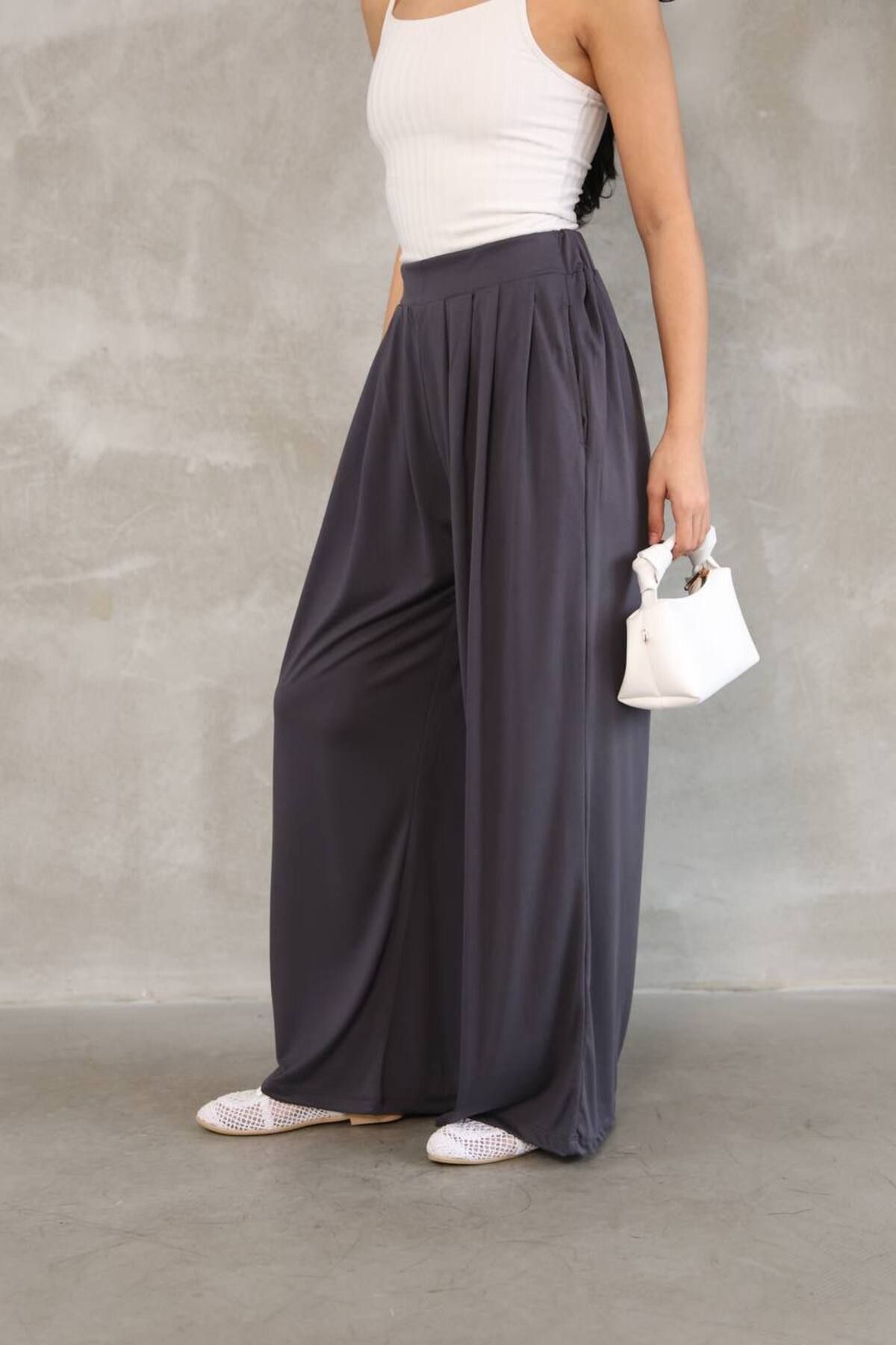 Slim'N Lift Soft Texture Modal Fabric Palazzo Pants- Trendyol