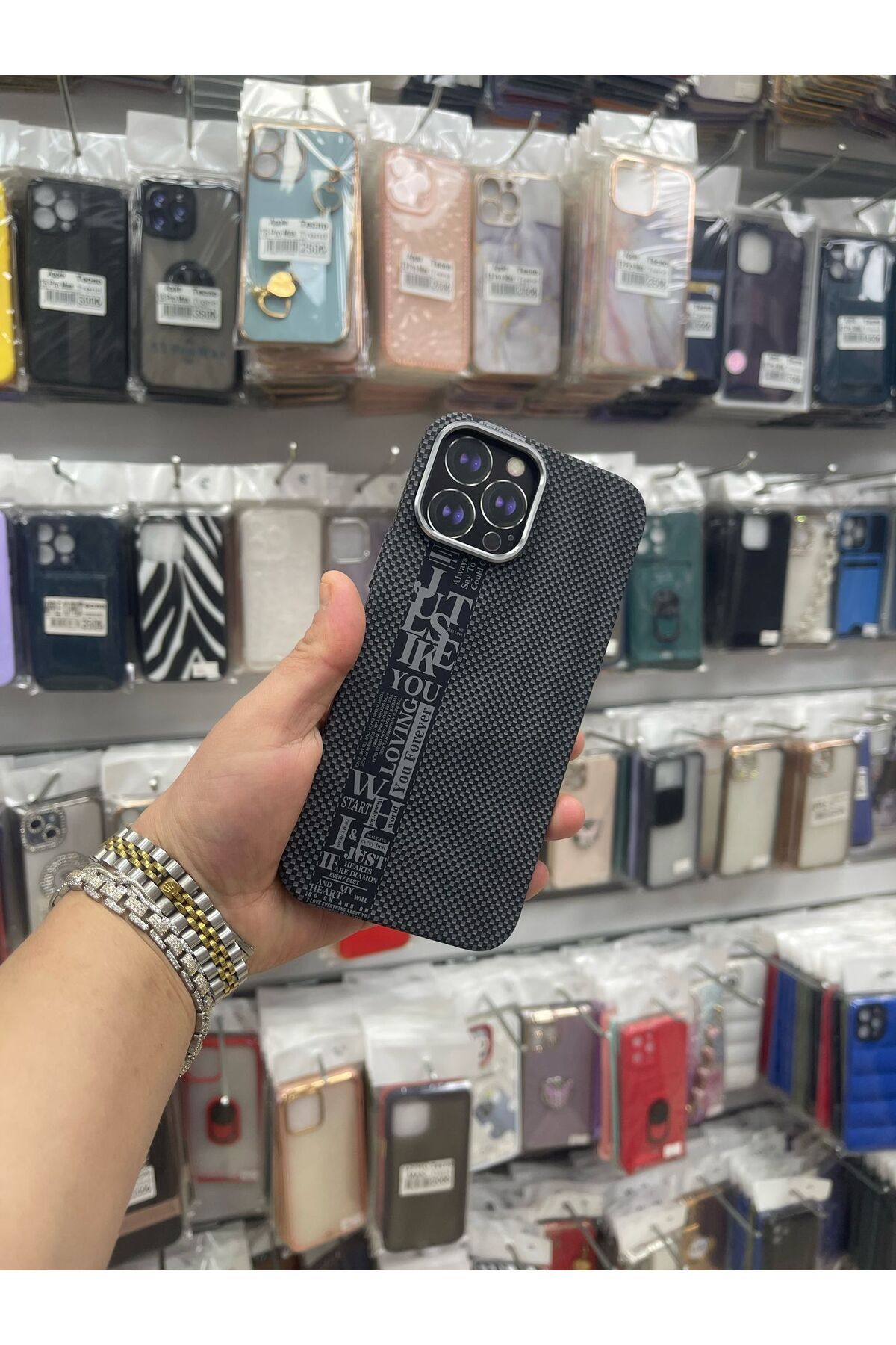 TECNOTREND Apple iphone 13 Pro Max Karbon Fiber Metal Kamera Korumalı Kılıf İnce Sert Magsafe Arka Kapak Koruma