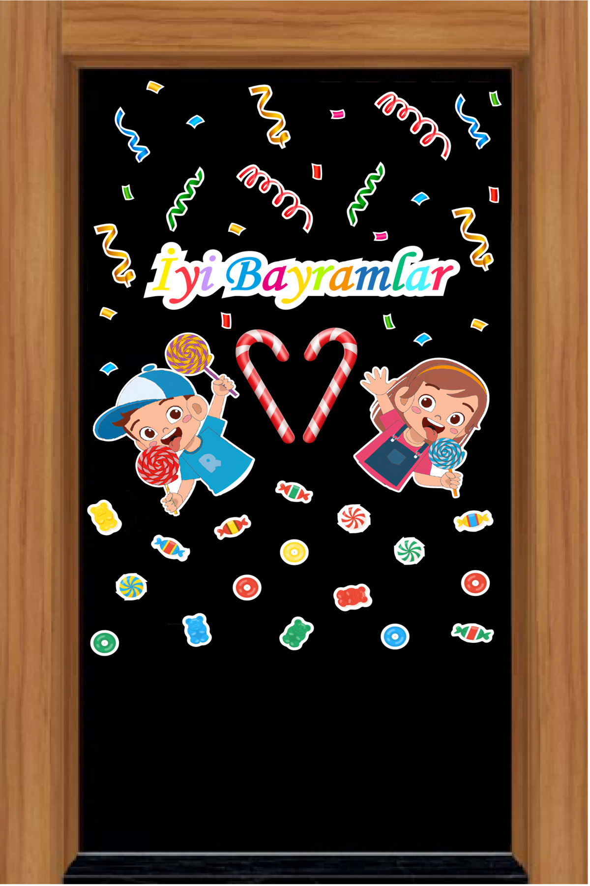 İyi Bayramlar Sticker Seti Cam Duvar Kapı Süsleme Ramazan Bayramı Sticker