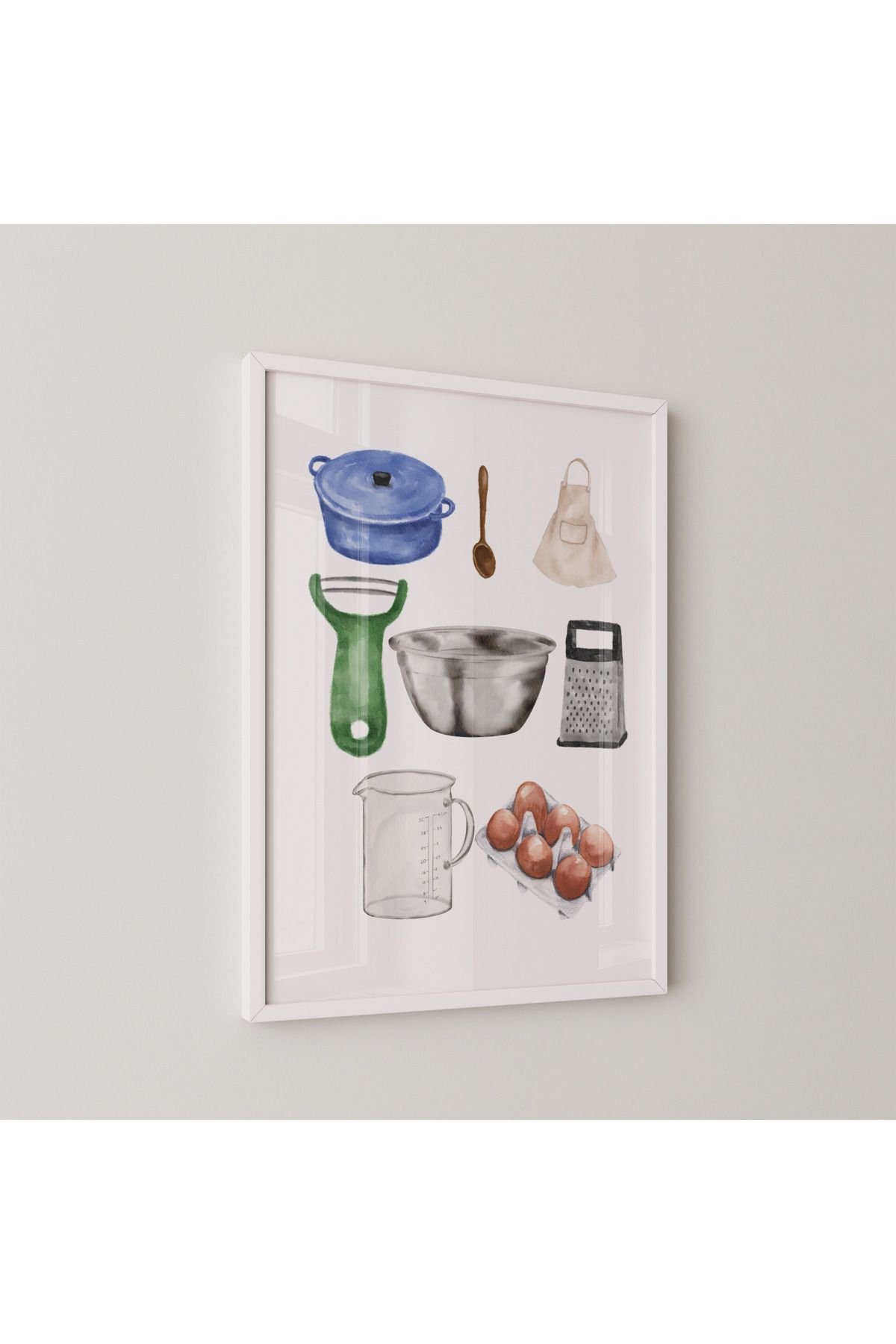 DES VU PRINT Mutfak Eşyaları, Mutfak Temalı Çerçevesiz Poster