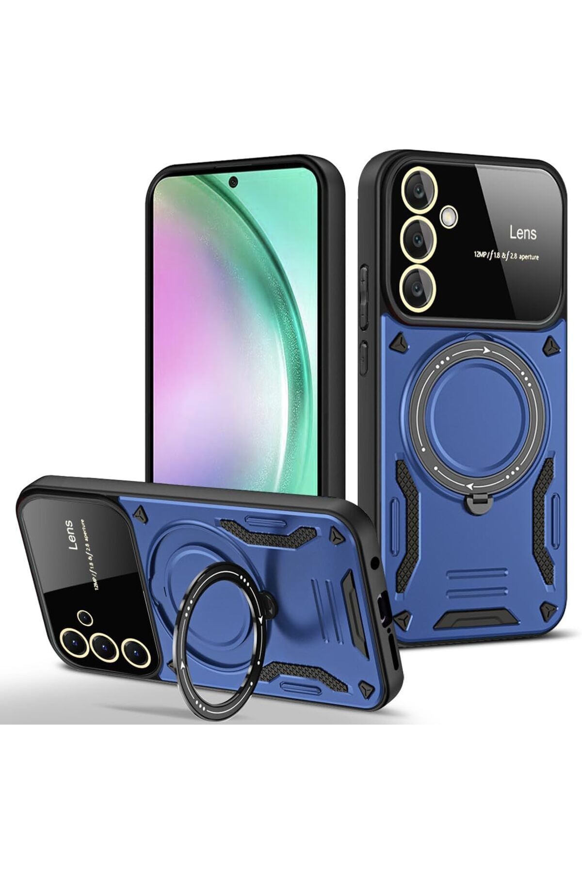 Wevox Samsung Galaxy S24 Fe Uyumlu Kılıf Magsafe Stand Kamera Lens Korumalı Dayanıklı Renkli Tank Kapak