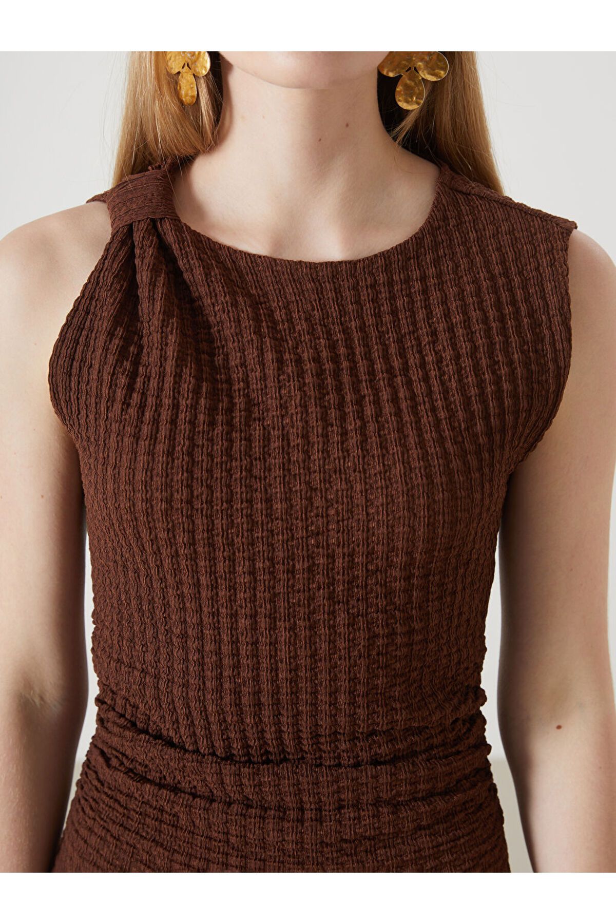 LC Waikiki-New Season Crew Neck Textured Women's Dress - S5Kq41Z8 3