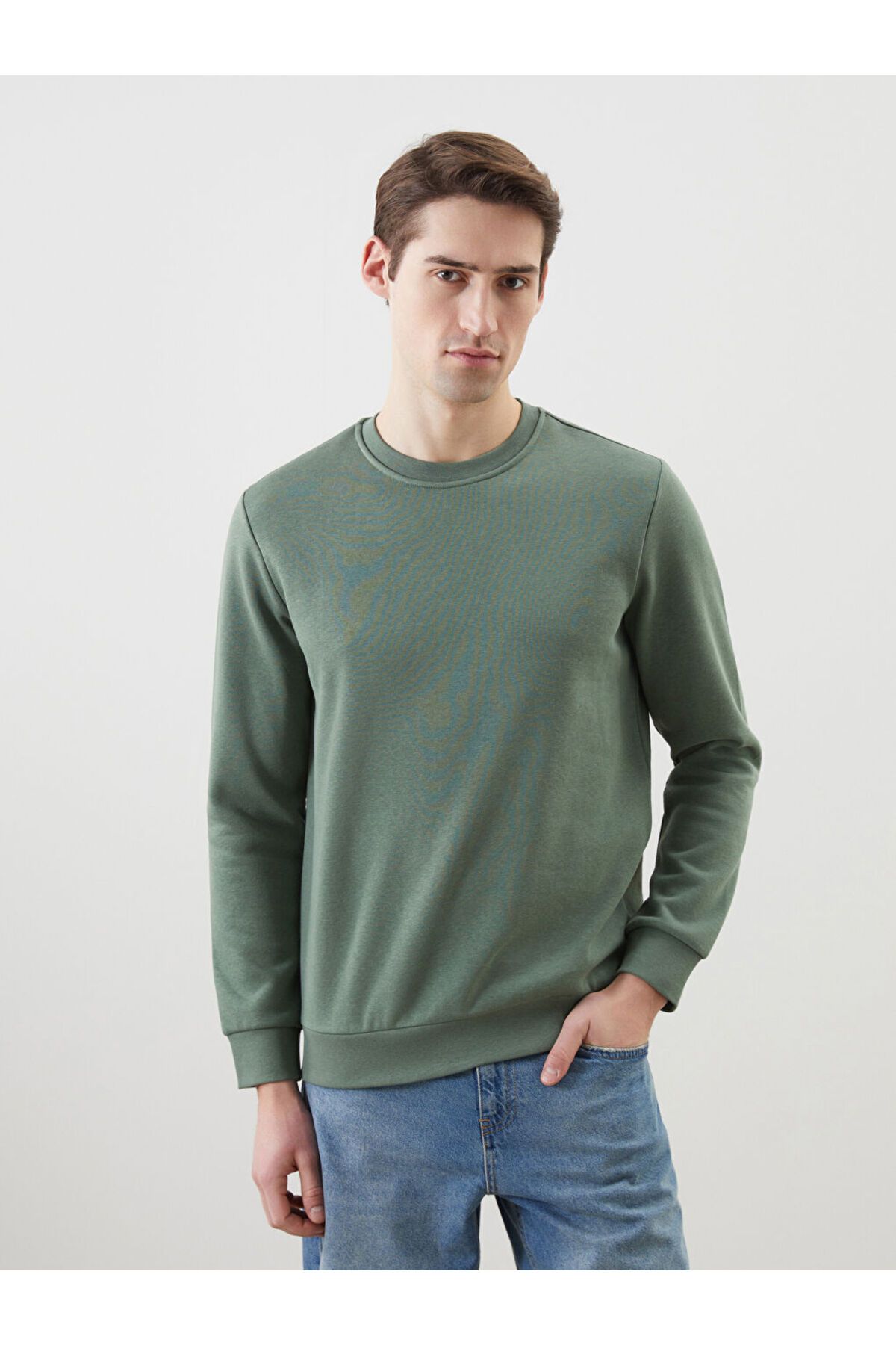 LC Waikiki Bisiklet Yaka Uzun Kollu Baskılı Erkek Sweatshirt