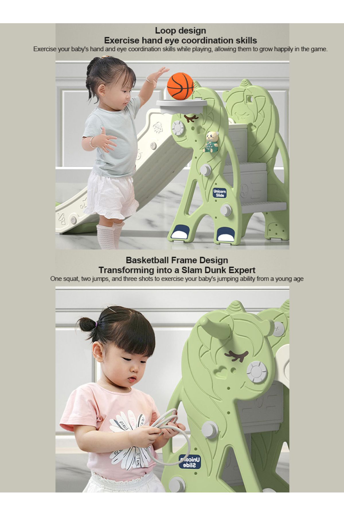 KidLe-Extended Version Unicorn Slide Children's Multifunctional Slide Amusement Park Toy 4