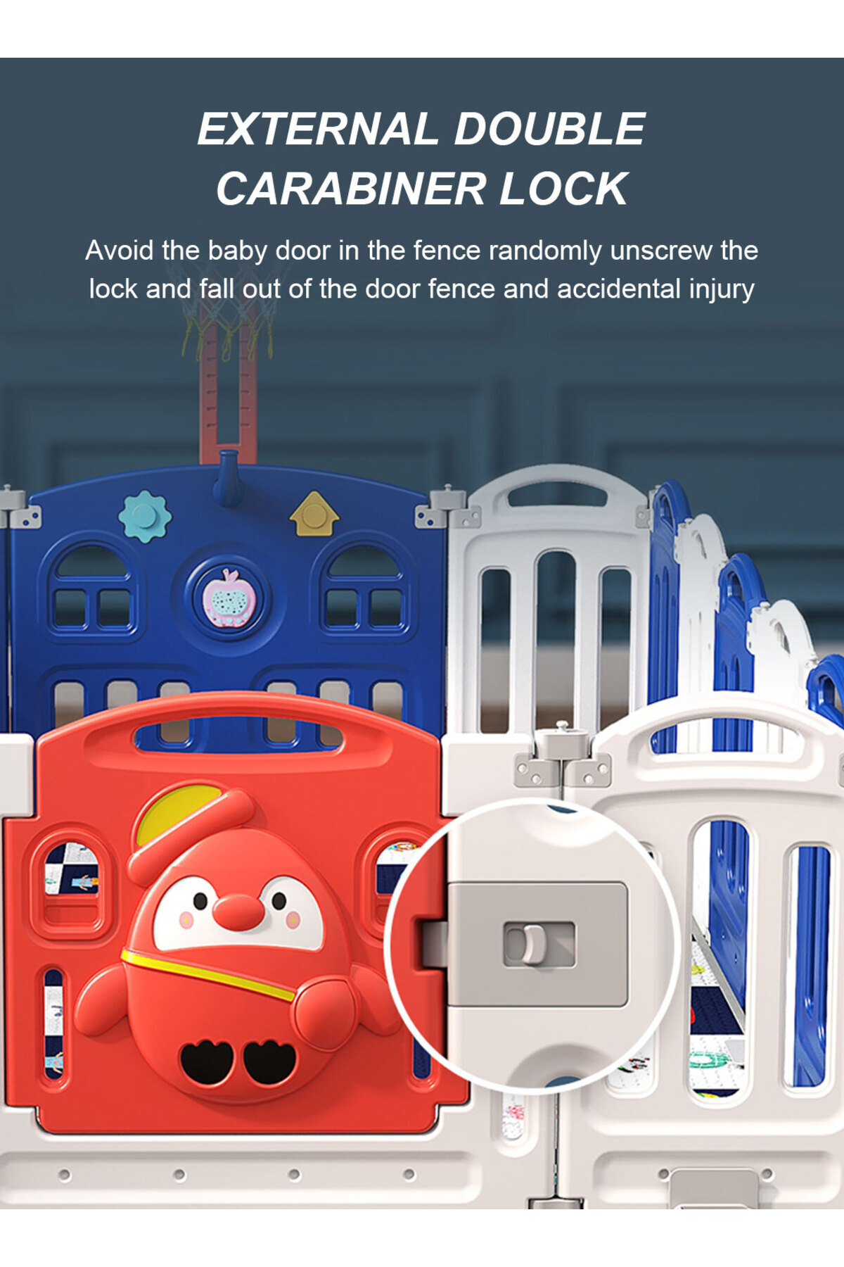 Ma Baby-14-Panel Baby Play Yards with Lock Door & Anti-Slip Rubber Bases 3