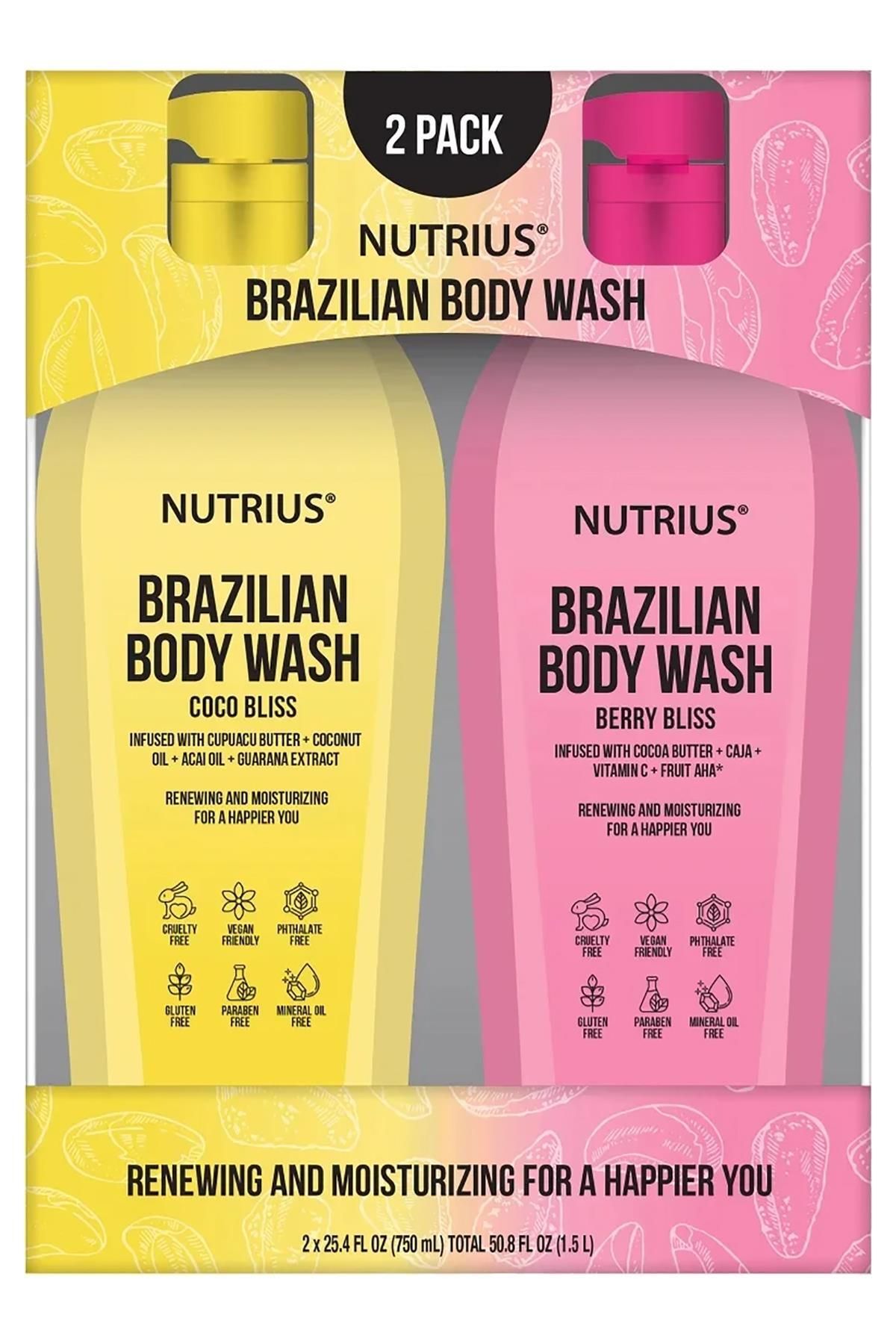 Nutrius Brazilian Duş Jeli İkili Set 2x750ML