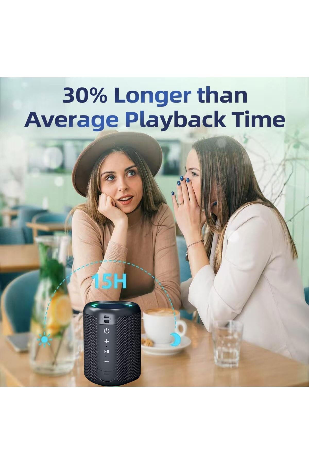 COOYA-Mini Bluetooth Portable Speaker,with Microphone,Bluetooth 5.3,10 Hour Playtime,IPX4 Waterproof 8
